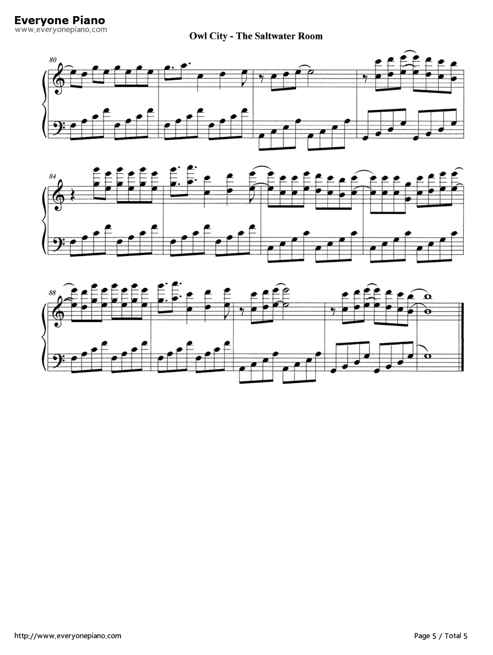 The_saltwater_room（深海空间_Owl_City）钢琴谱_Owl_City