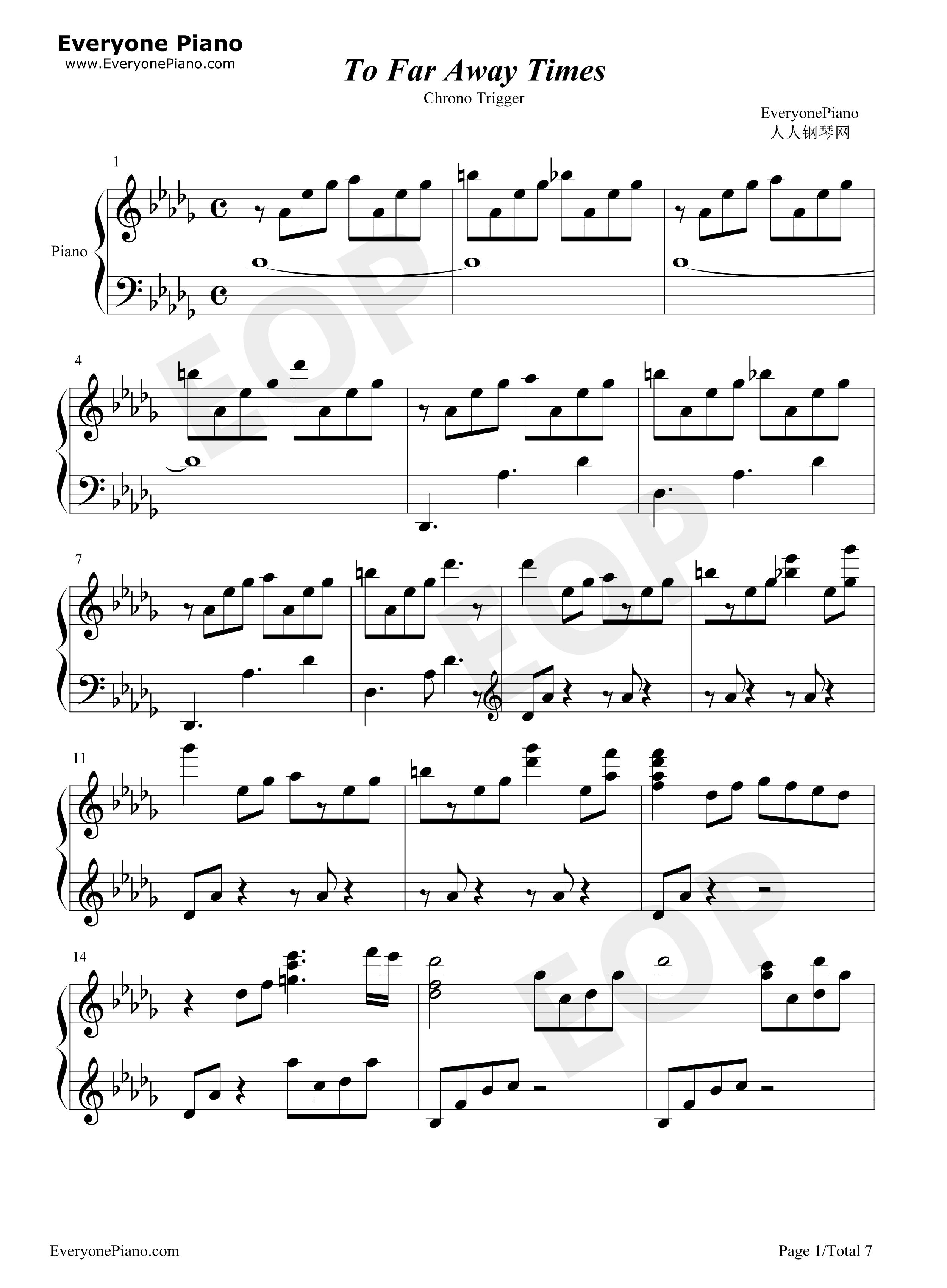 To_Far_Away_Times_钢琴谱_Yasunori_Mitsuda