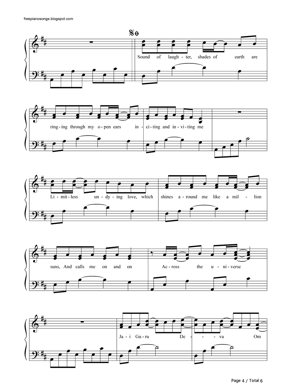 Across_the_Universe钢琴谱_The_Beatles