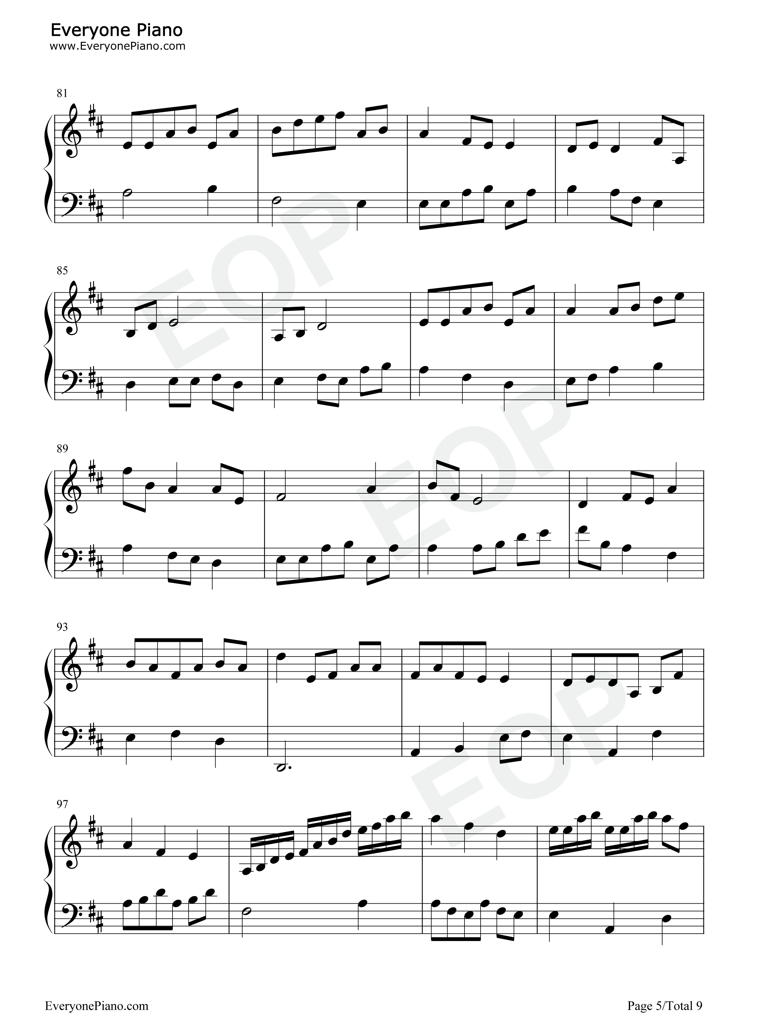 木毛组曲钢琴谱_IDW哒