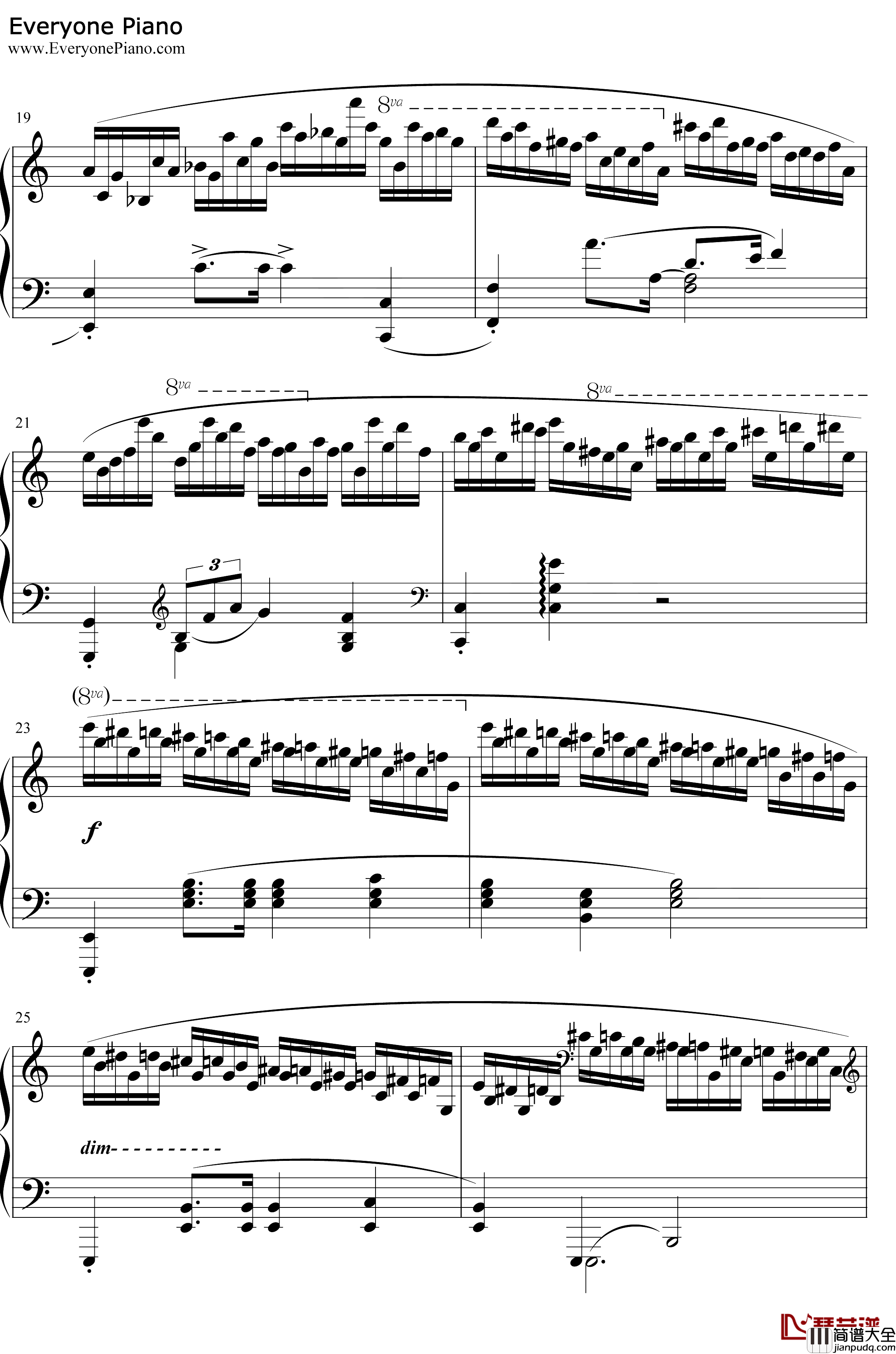 肖邦练习曲第23首钢琴谱_肖邦_肖邦练习曲第23首