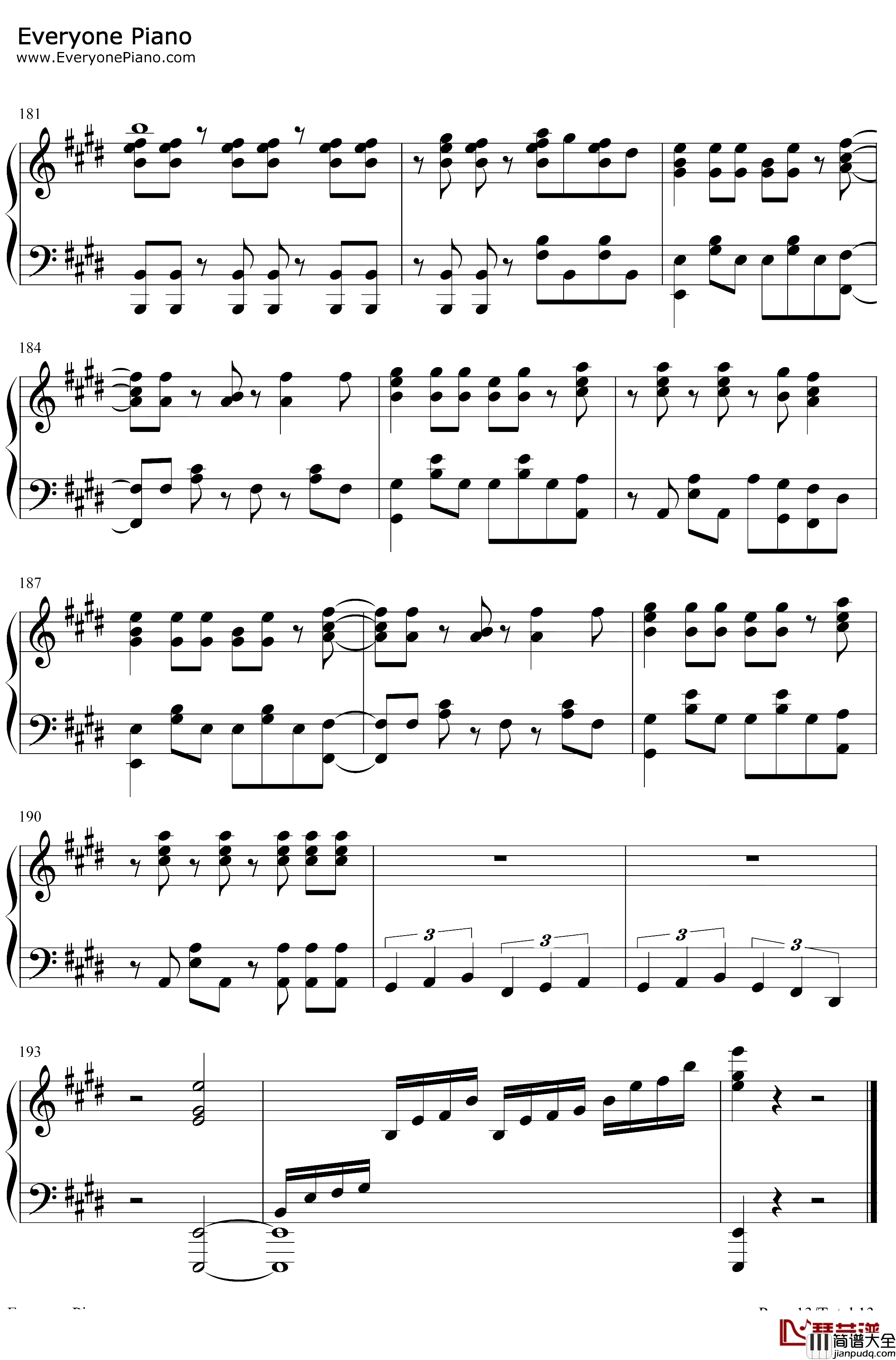 Herotoo钢琴谱_ChrissyCostanza_我的英雄学院第四季OST