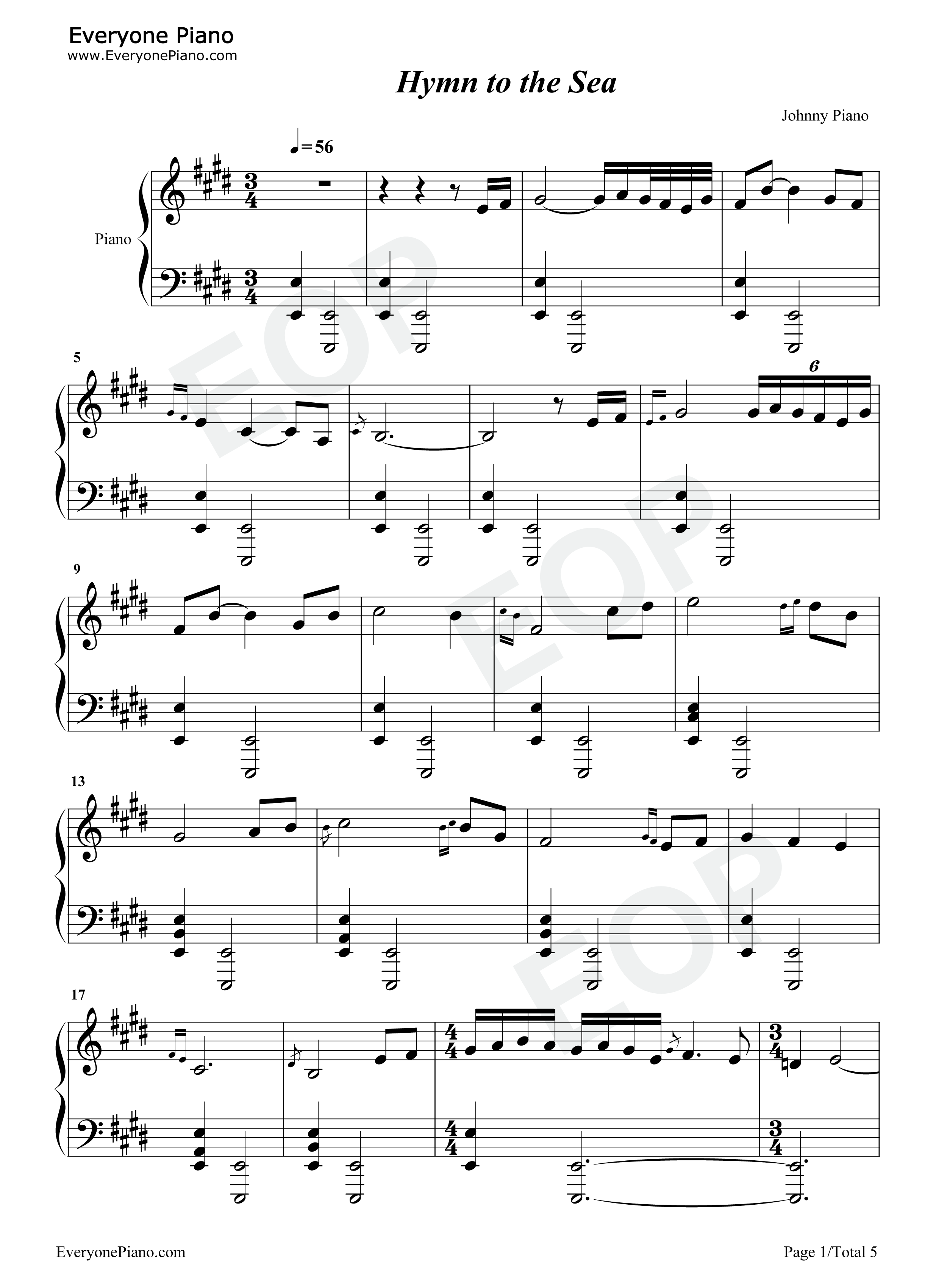 Hymn_to_the_Sea钢琴谱_James_Horner