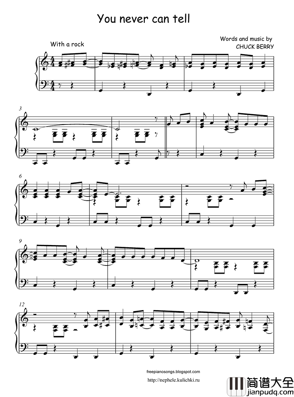 You_Never_Can_Tell钢琴谱_Chuck_Berry