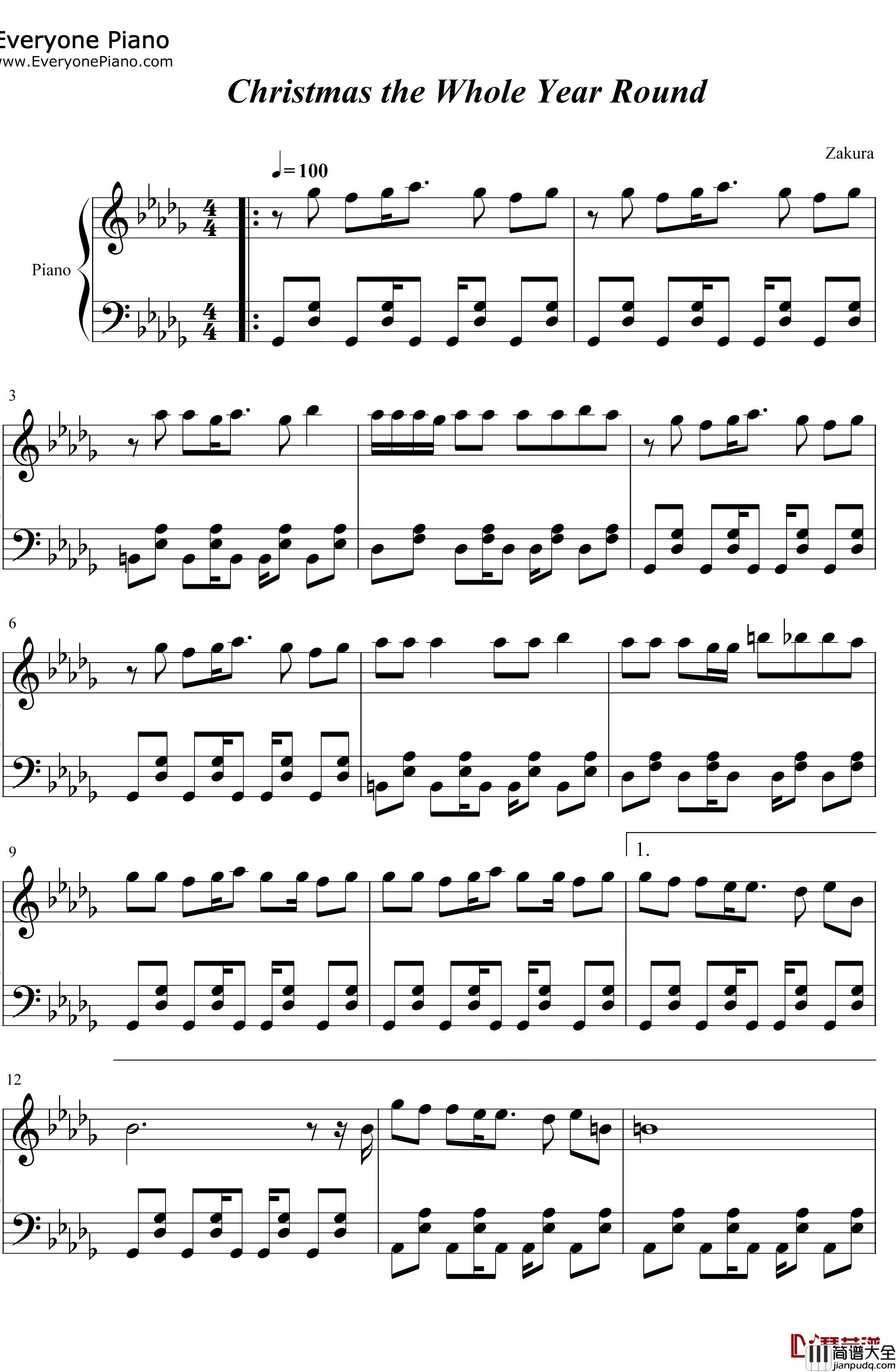 Christmasthe_Whole_YearRound钢琴谱_Sabrina_Carpenter