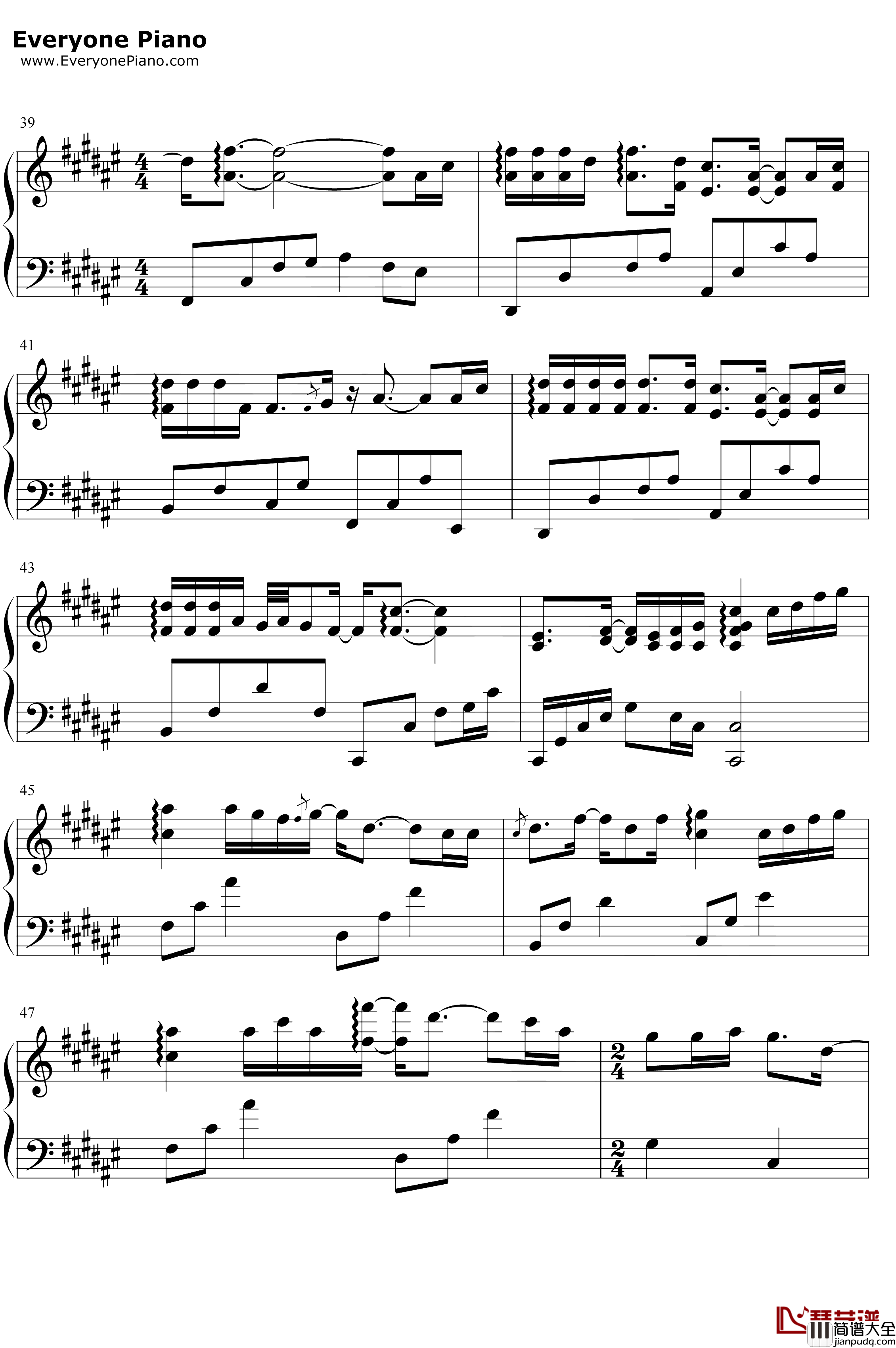 笑看风云钢琴谱_郑少秋_笑看风云主题曲