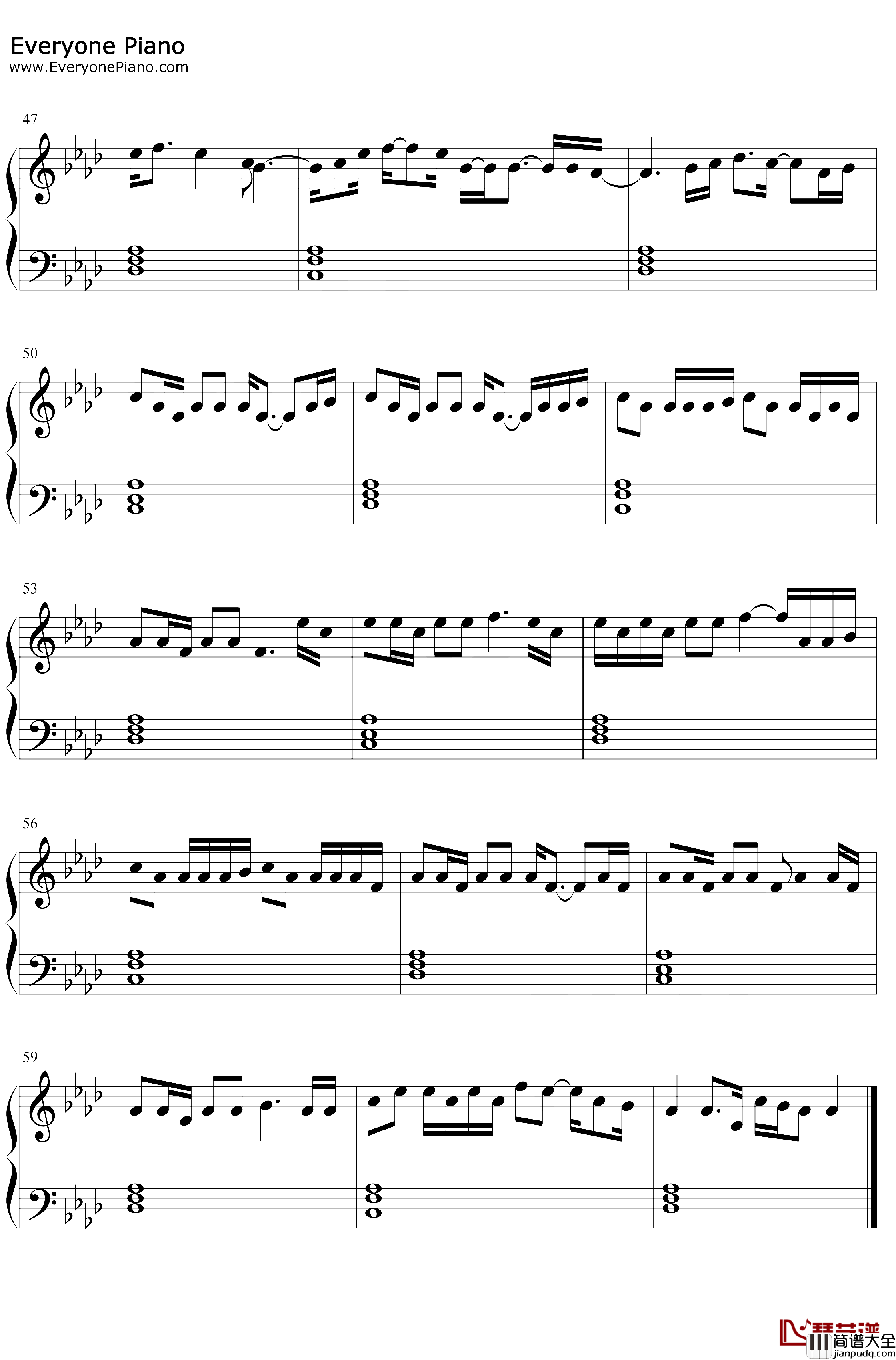 On_Me钢琴谱_Thomas_Rhett_Kane_Brown_Ava_Max_史努比狗OST