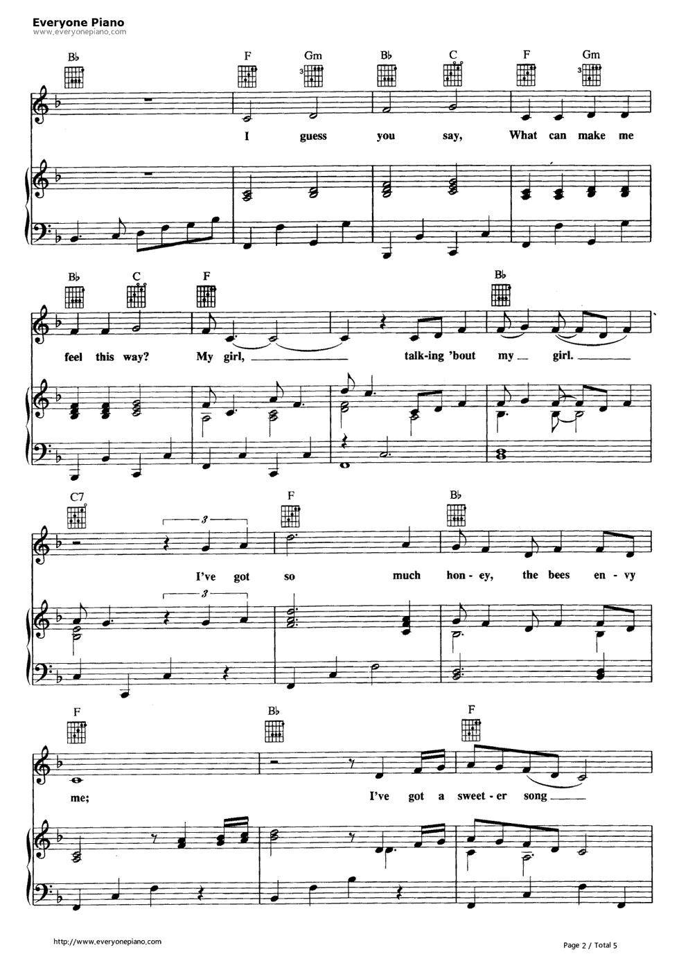 My_Girl钢琴谱_The_Temptations