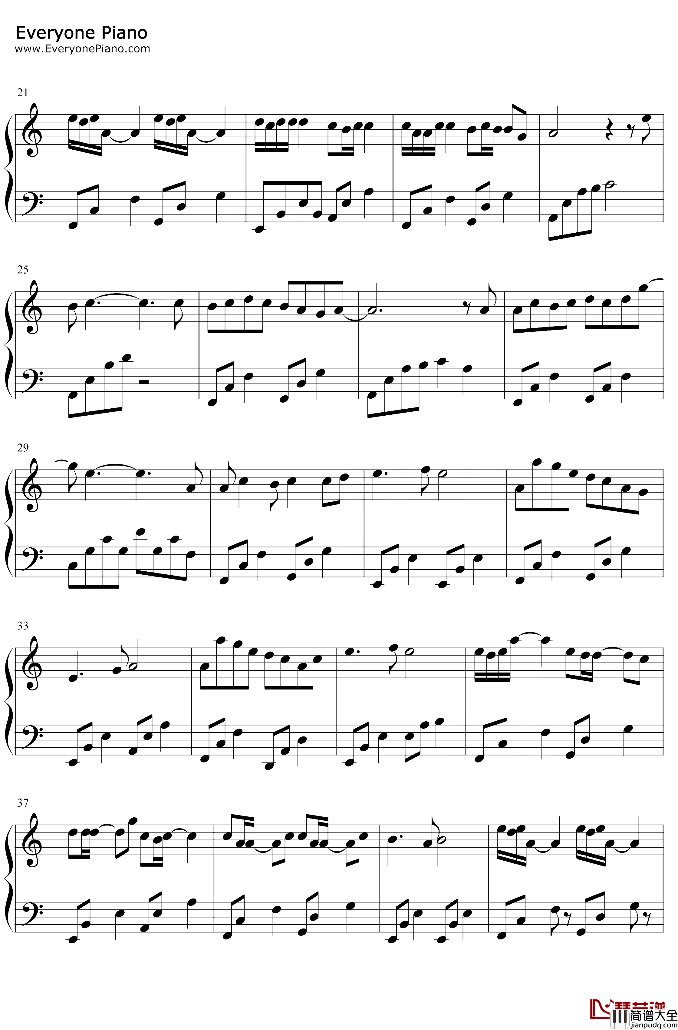 我读三千遍你钢琴谱_小魂_C调简单版_广播剧千秋主题曲