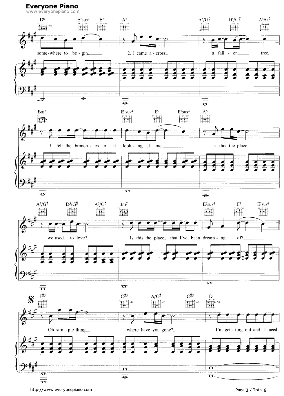 Somewhere_Only_We_Know钢琴谱_Keane