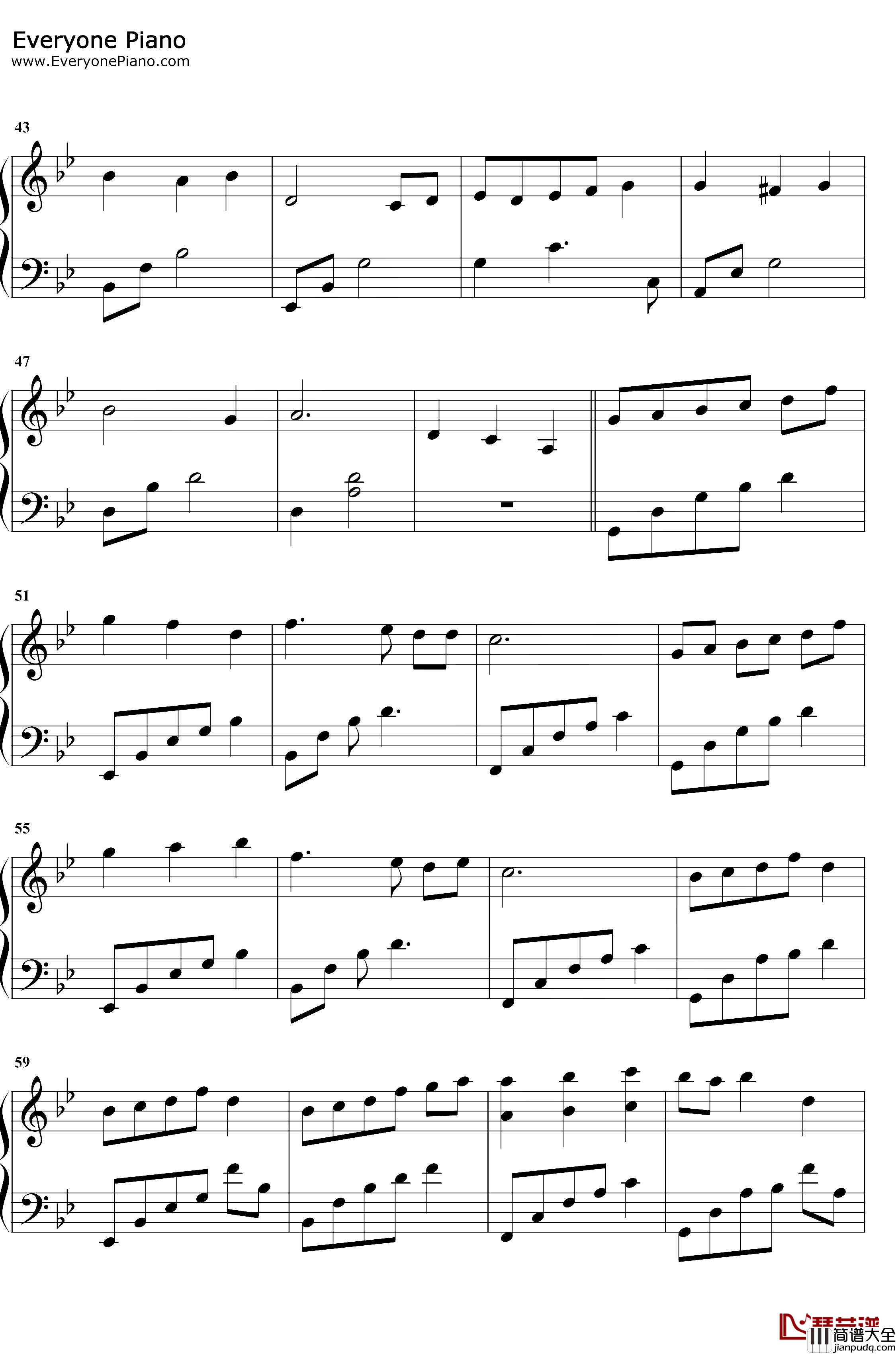 终于钢琴谱_双笙_两世欢主题曲