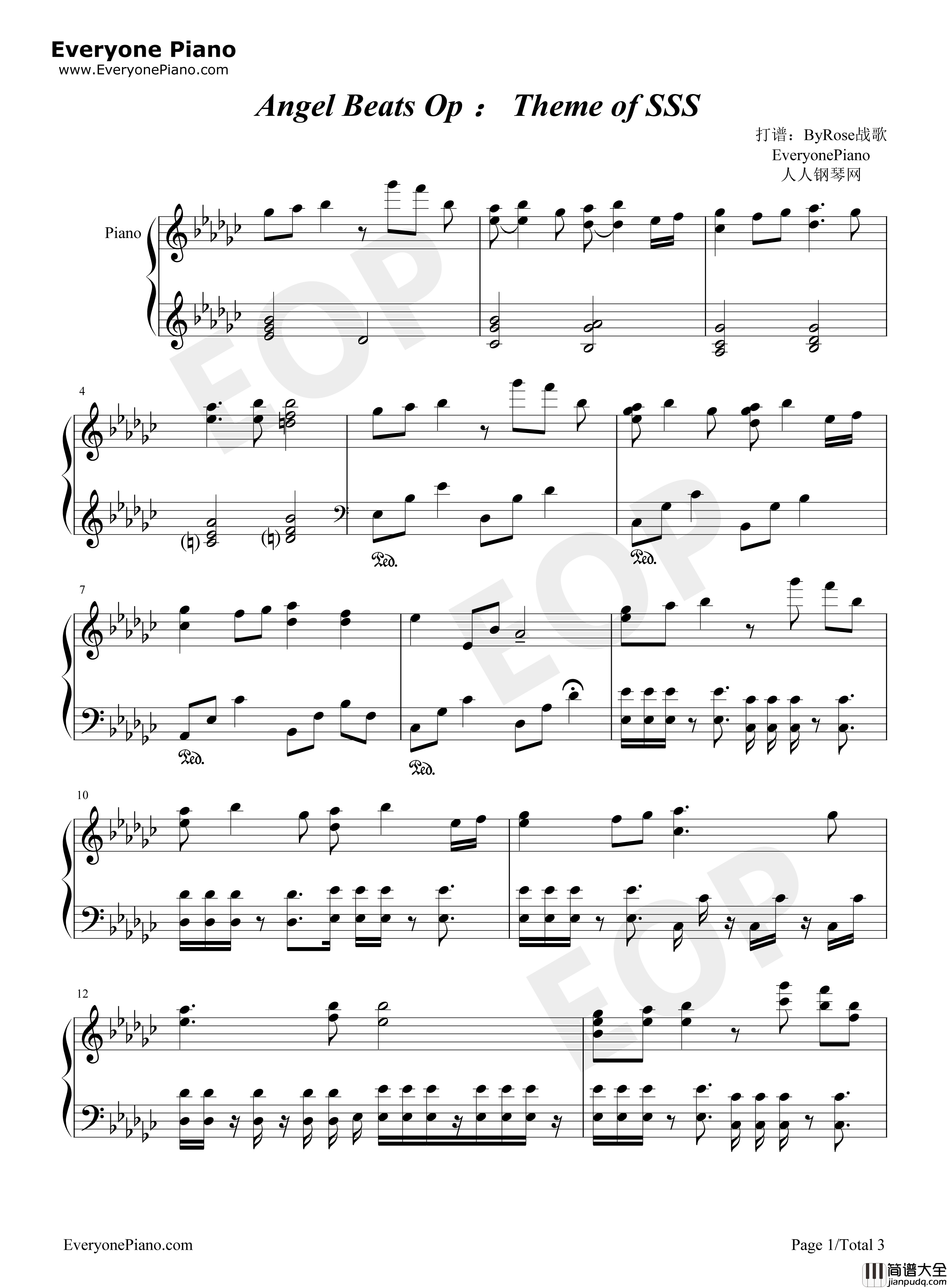 Theme_of_SSS钢琴谱_麻枝准