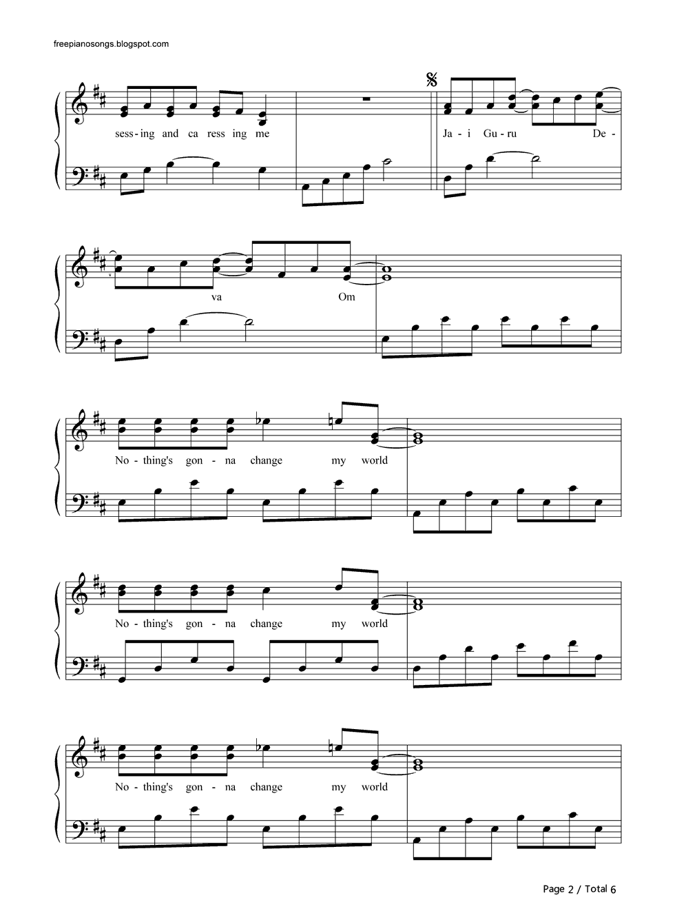 Across_the_Universe钢琴谱_The_Beatles