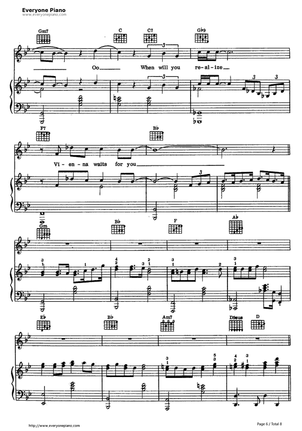 Vienna钢琴谱_Billy_Joel__　比利·乔尔