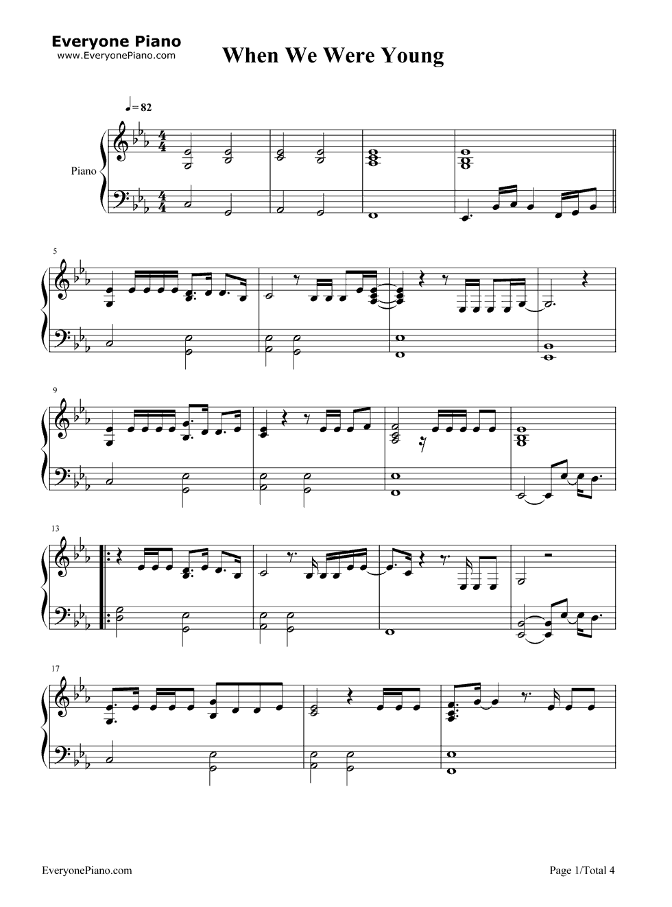 When_We_Were_Young钢琴谱_Adele