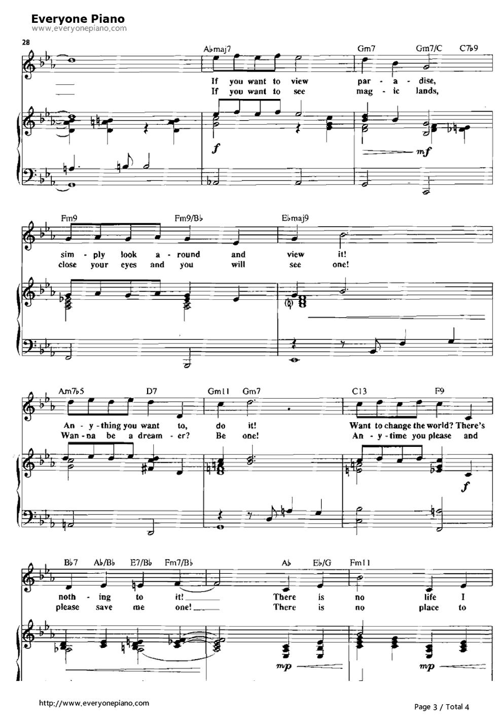 Pure_Imagination钢琴谱_Leslie_Bricusse　Anthony_Newley