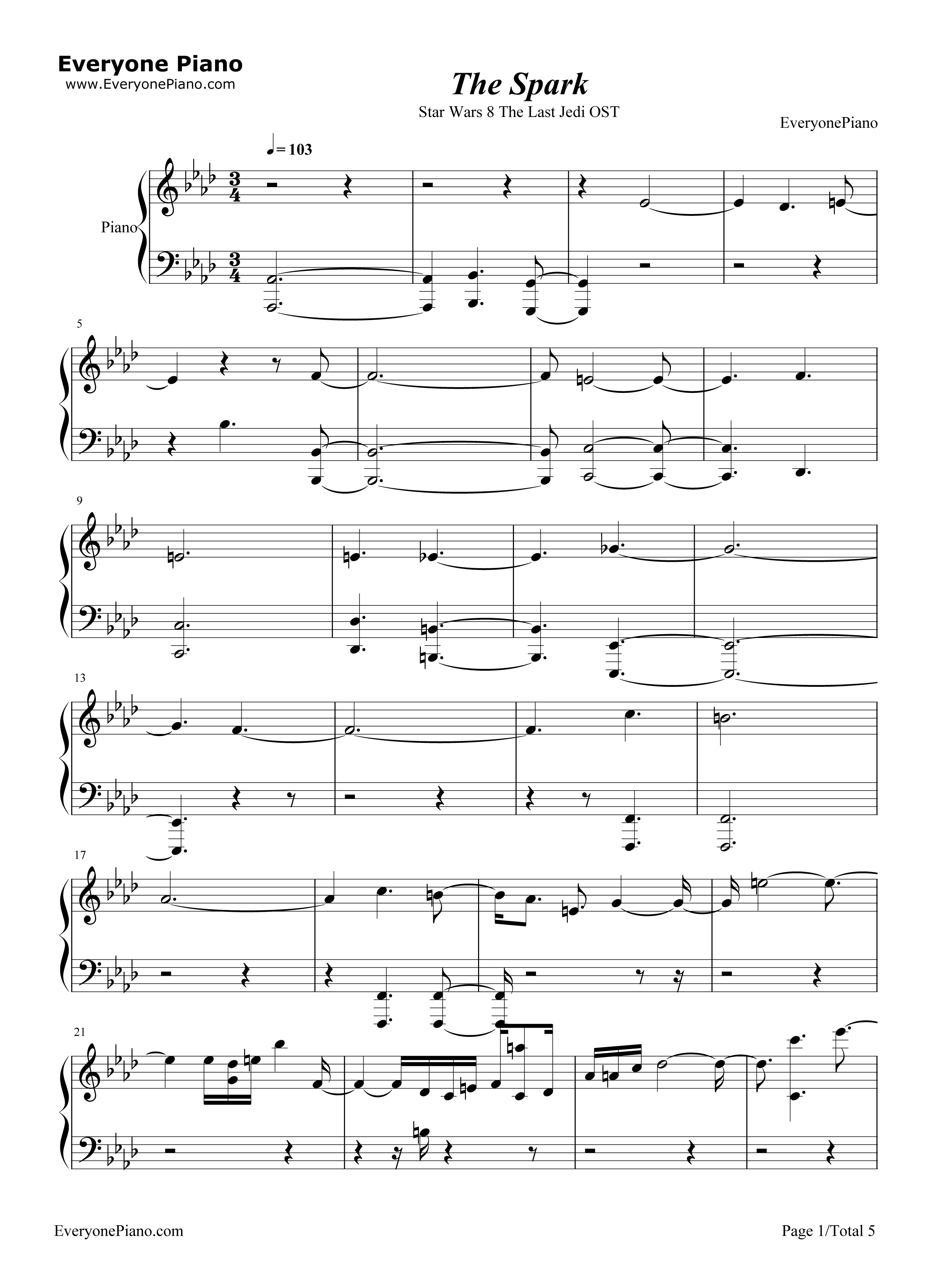 The_Spark钢琴谱_John_Williams