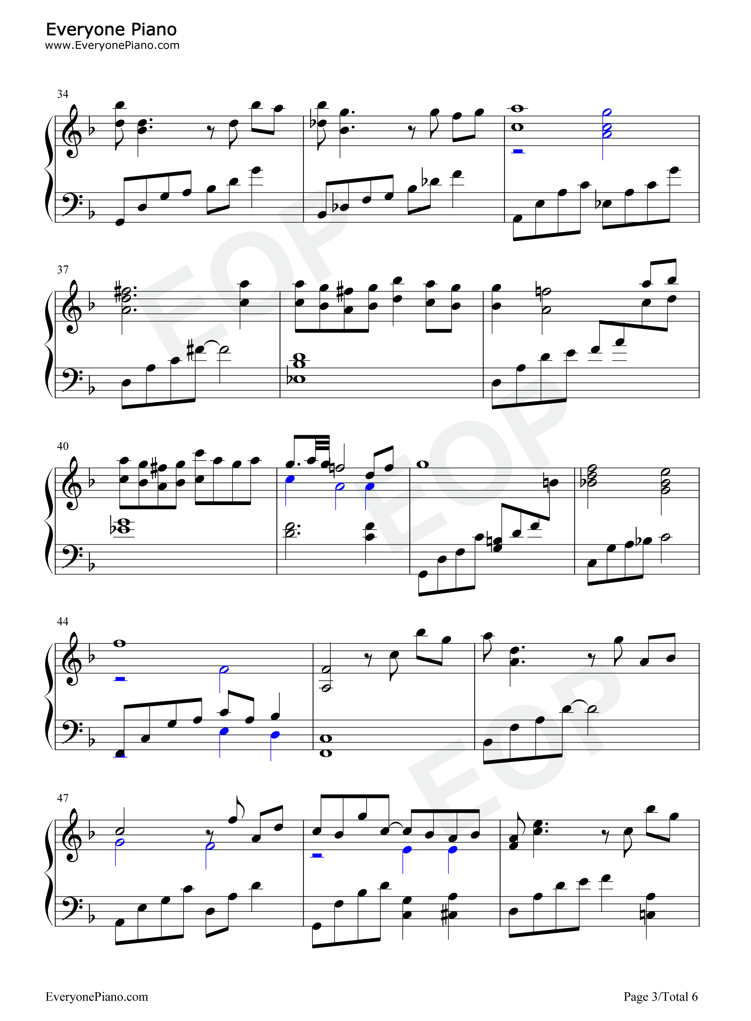 最终幻想VII_Tifa主题曲钢琴谱_植松伸夫
