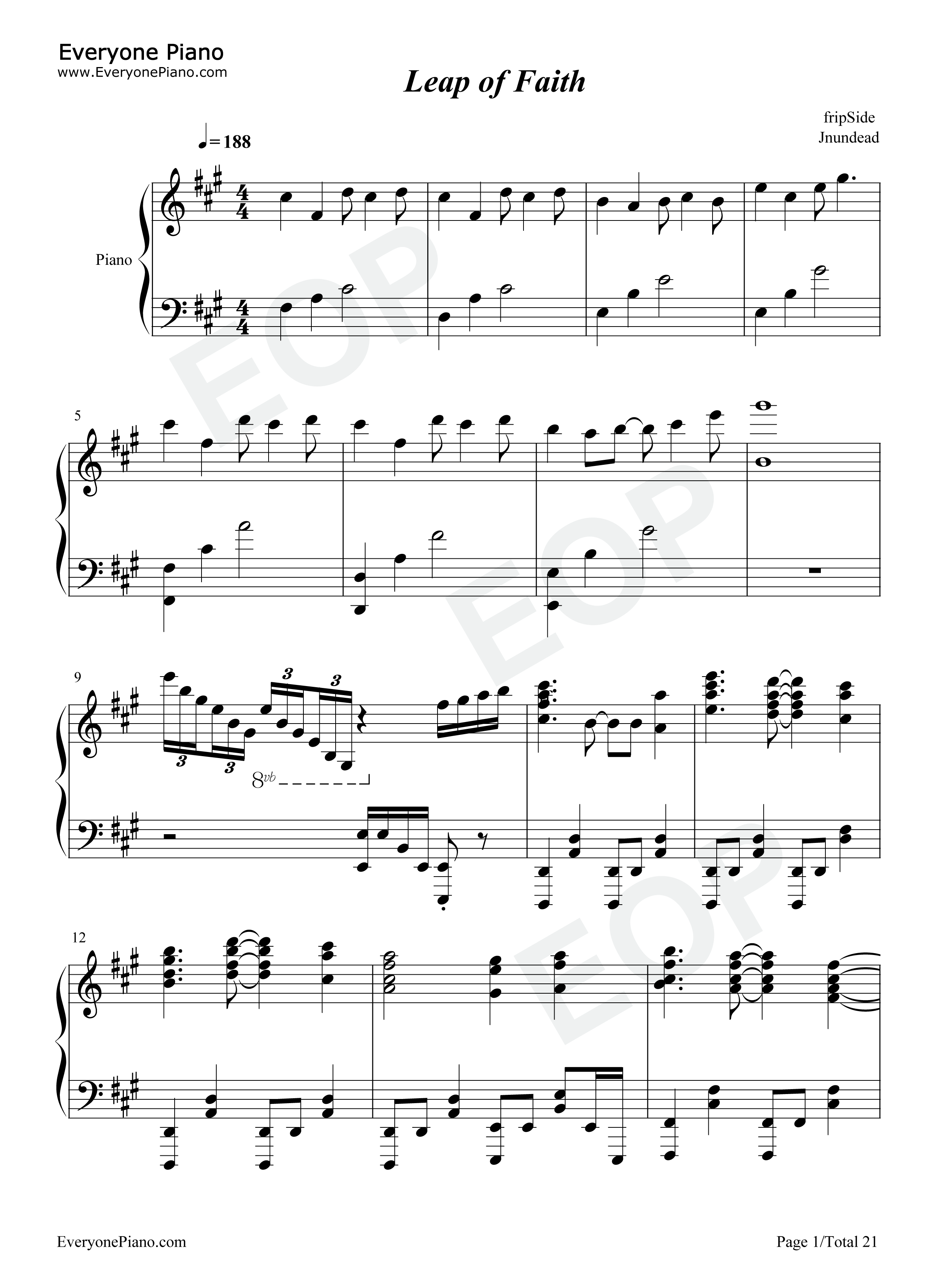 Leap_of_faith钢琴谱_fripSide