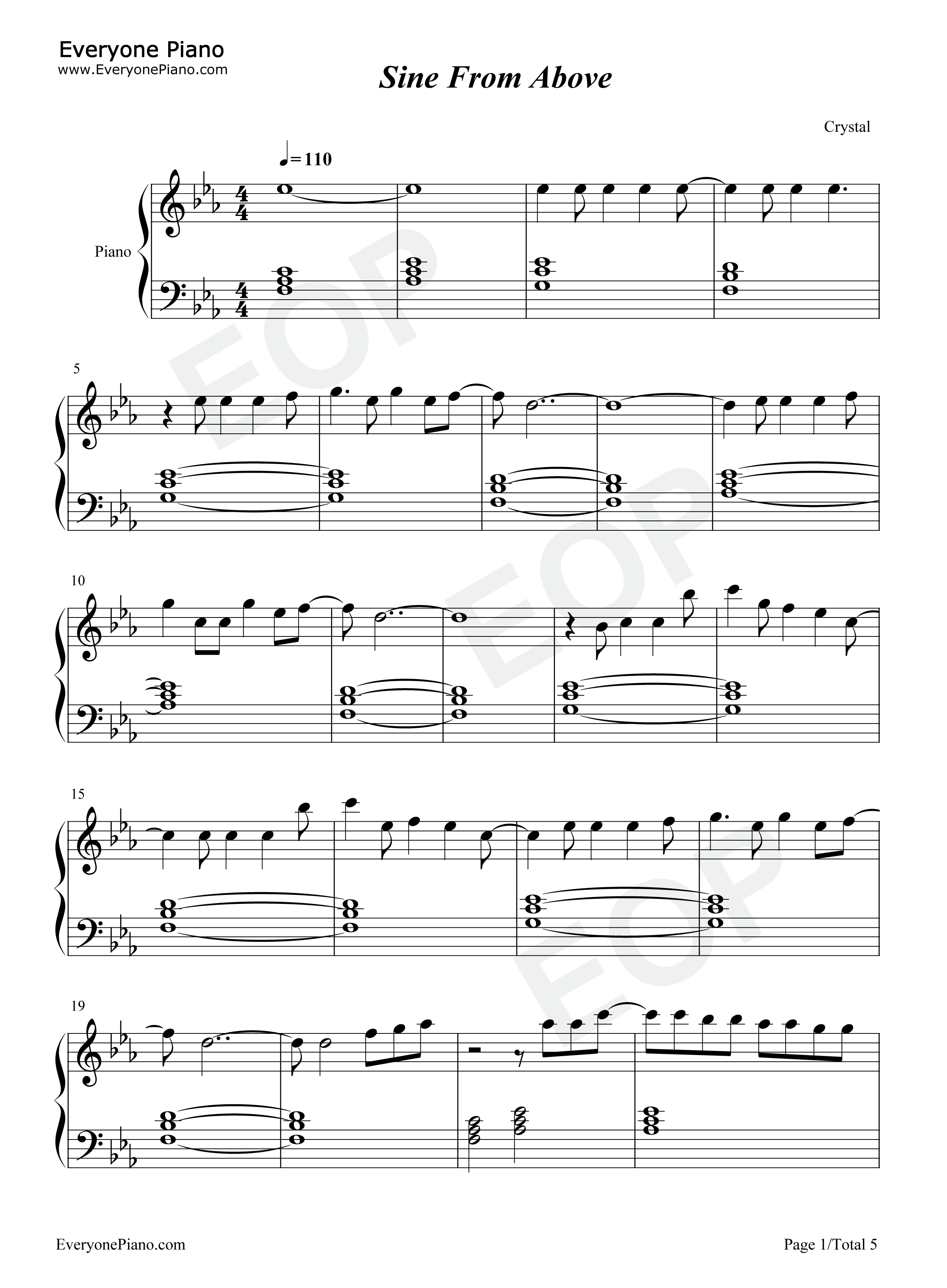 Sine_From_Above钢琴谱_Lady_Gaga_Elton_John