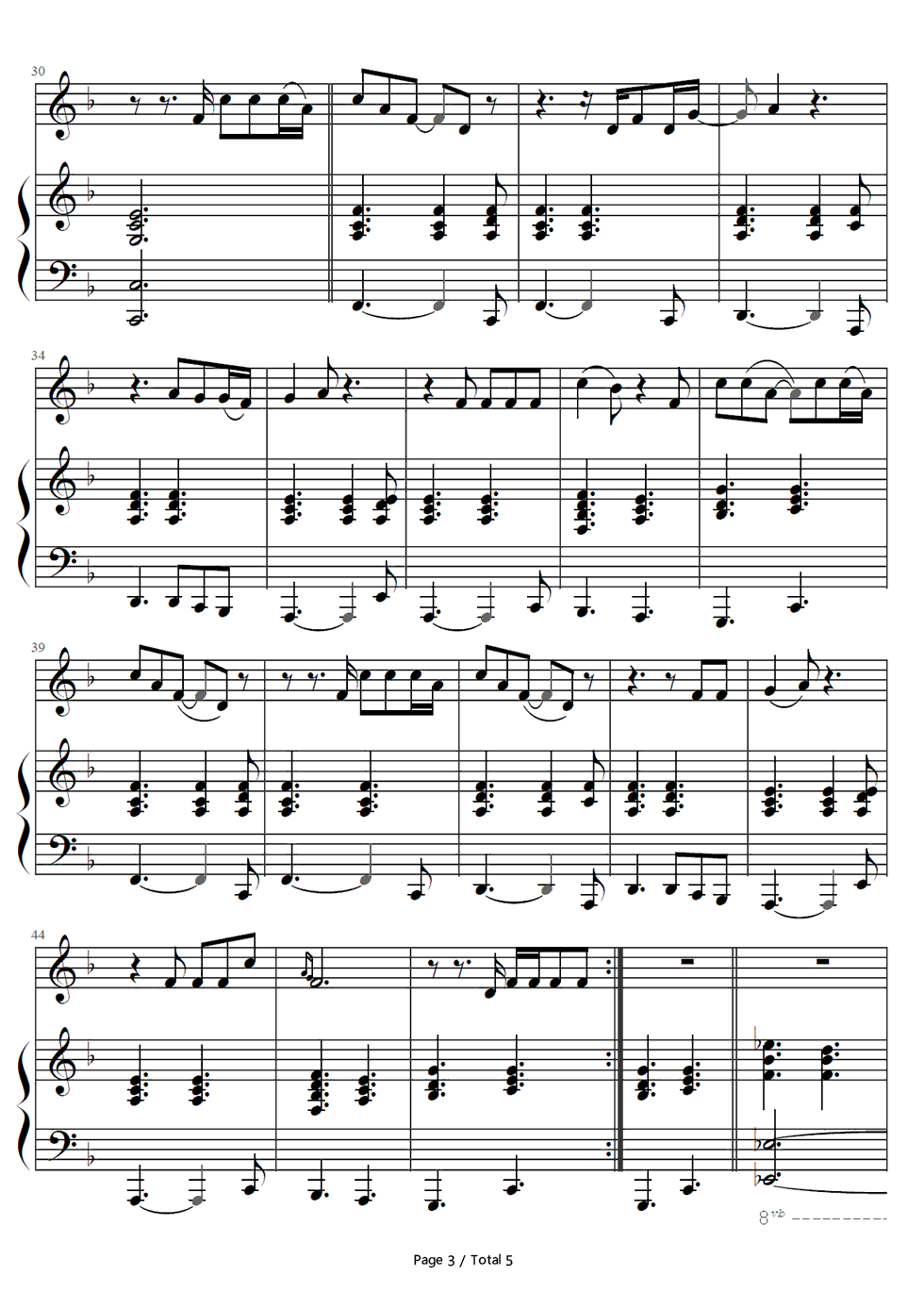 One_and_Only钢琴谱_Adele