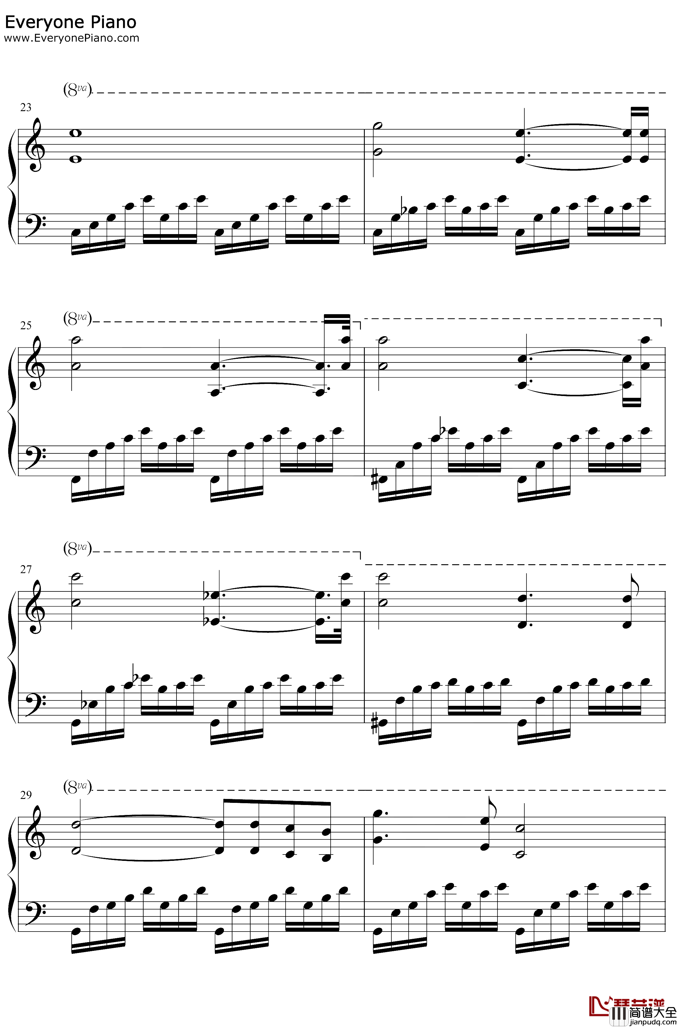 圣母颂钢琴谱_古诺_巴赫C大调前奏曲与赋格