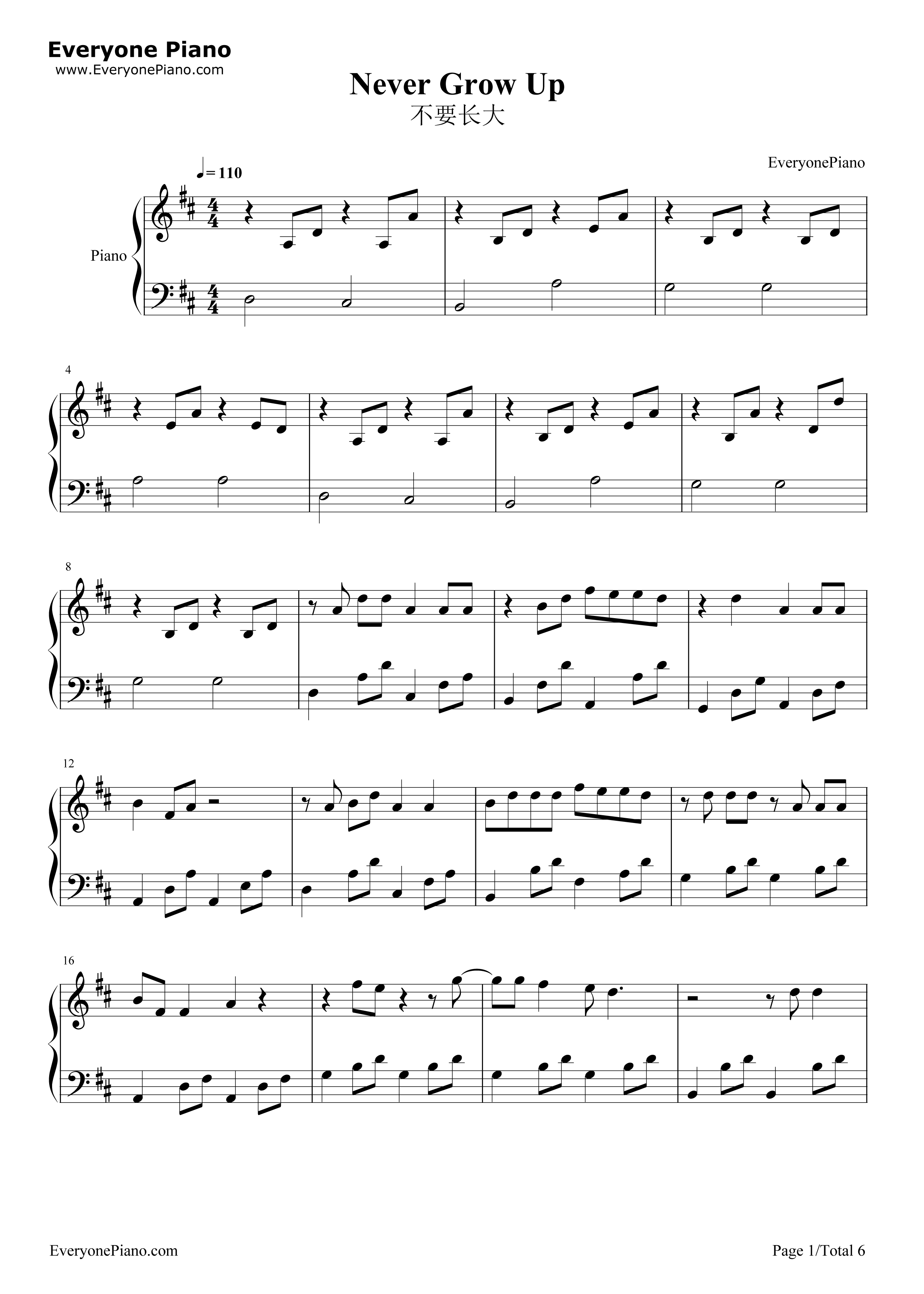 Never_Grow_Up钢琴谱_Taylor_Swift