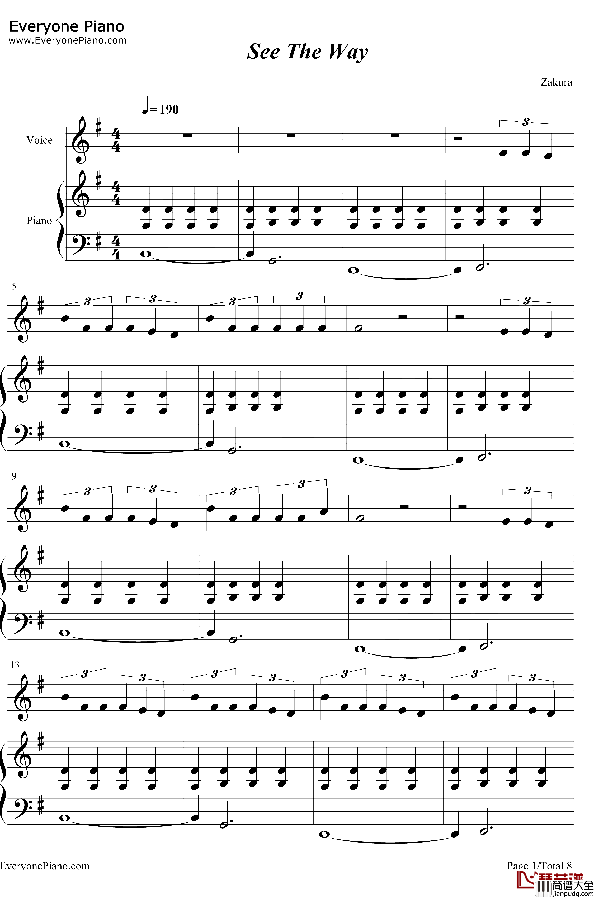 See_The_Way钢琴谱_The_Chainsmokers_Sabrina_Claudio
