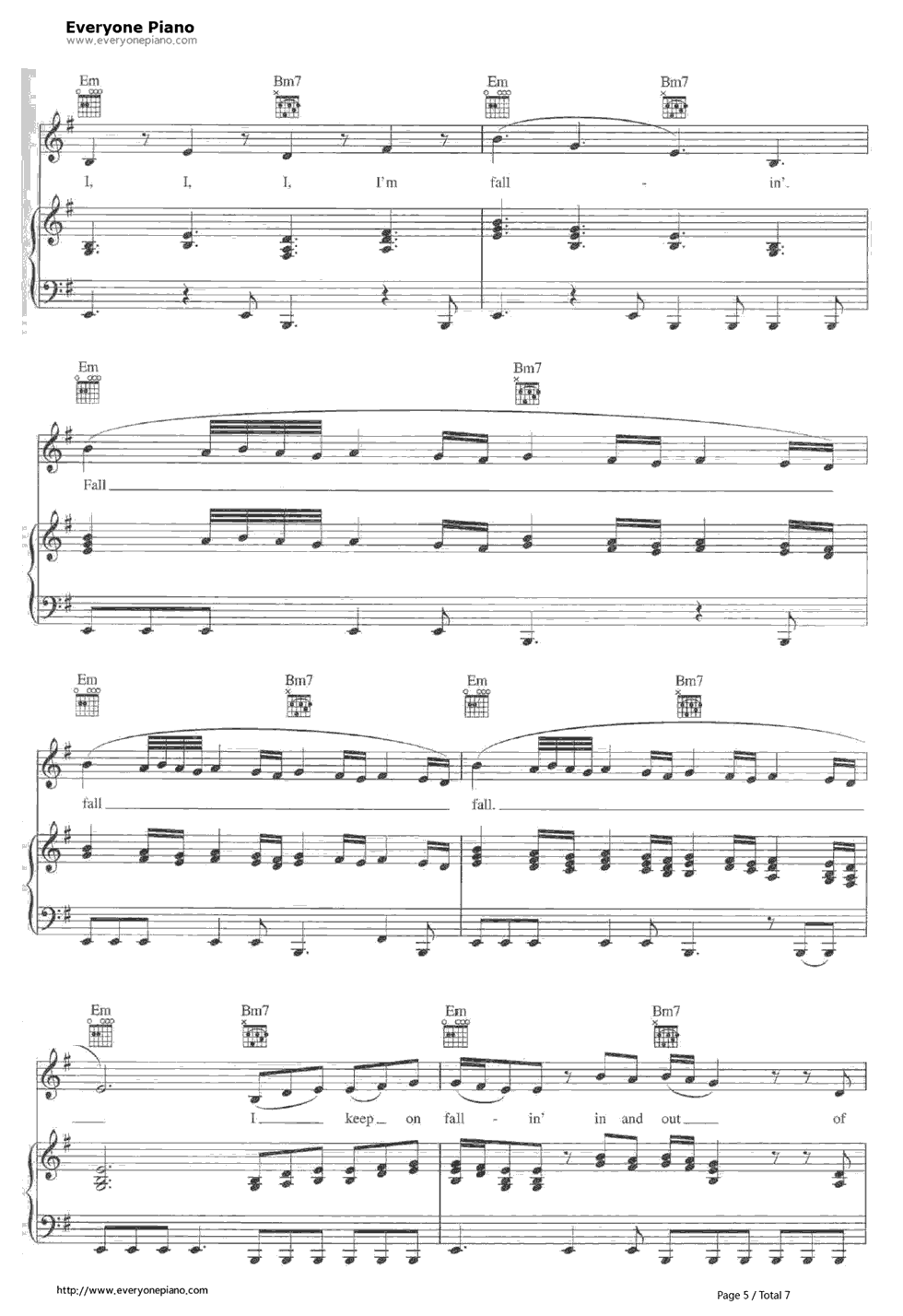 Fallin'钢琴谱_Alicia_Keys