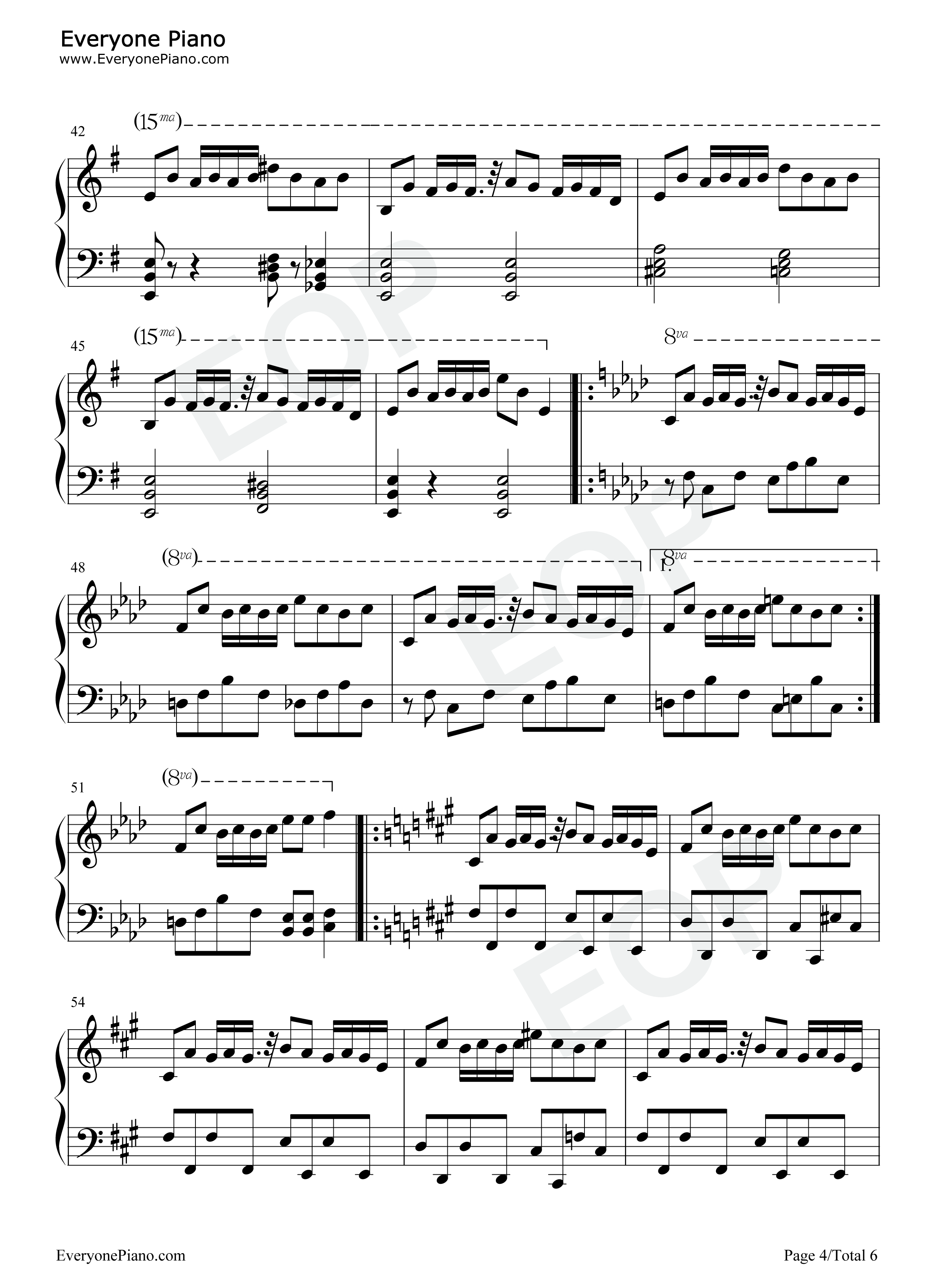 フラワリングナイト钢琴谱_ZUN