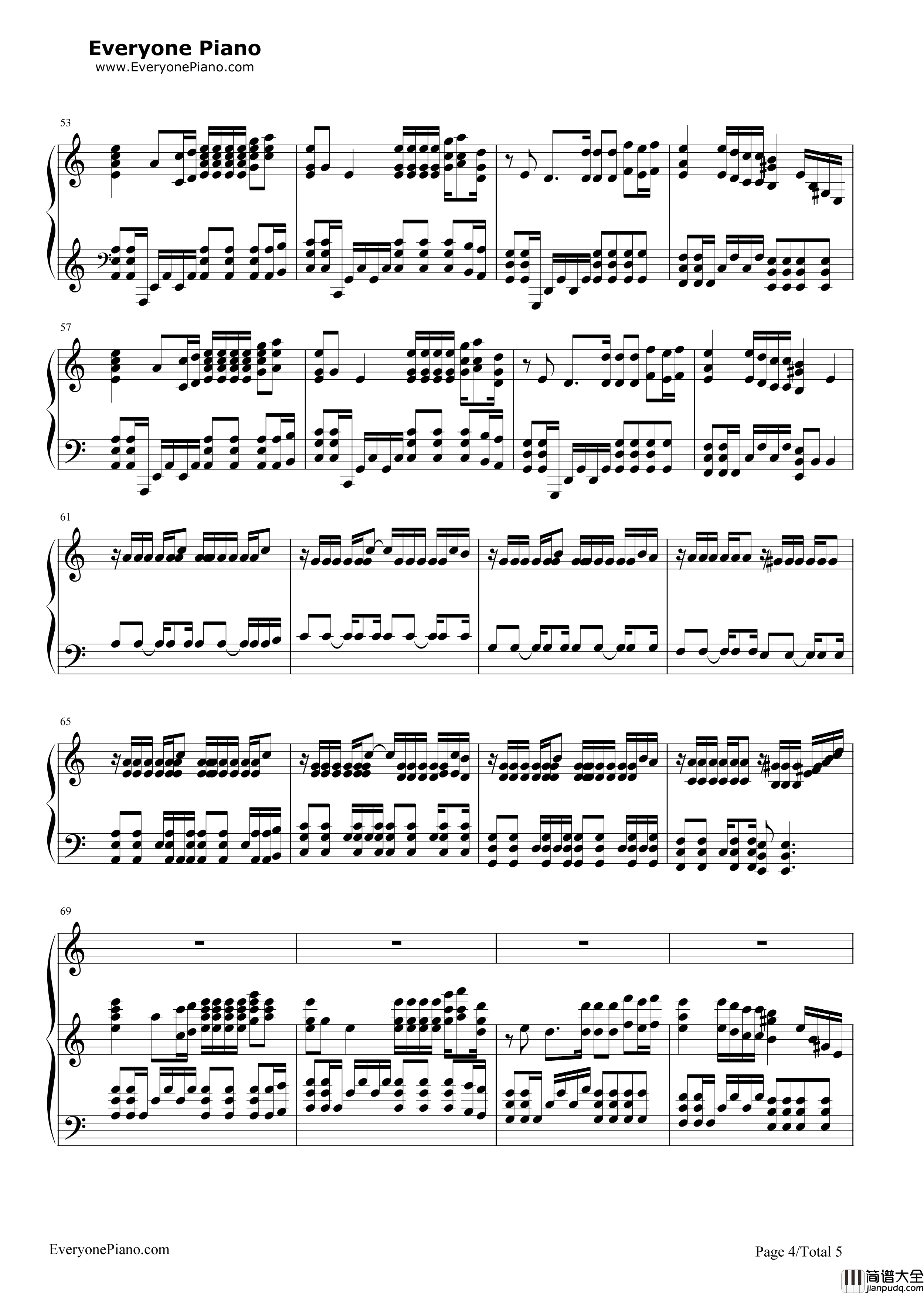 Dead_and_Gone钢琴谱_T.I._&_Justin_Timberlake