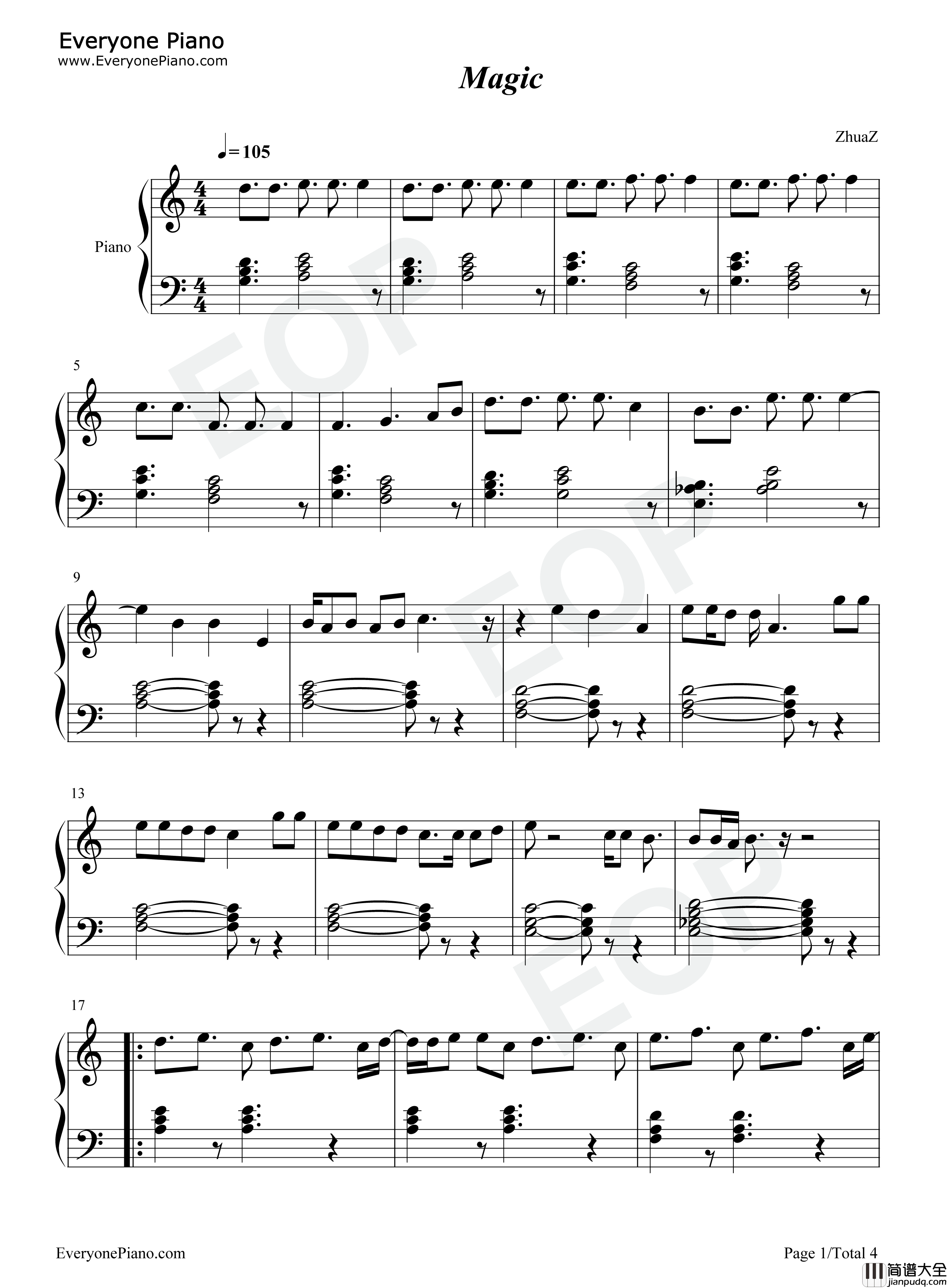 Magic钢琴谱_Kylie_Minogue