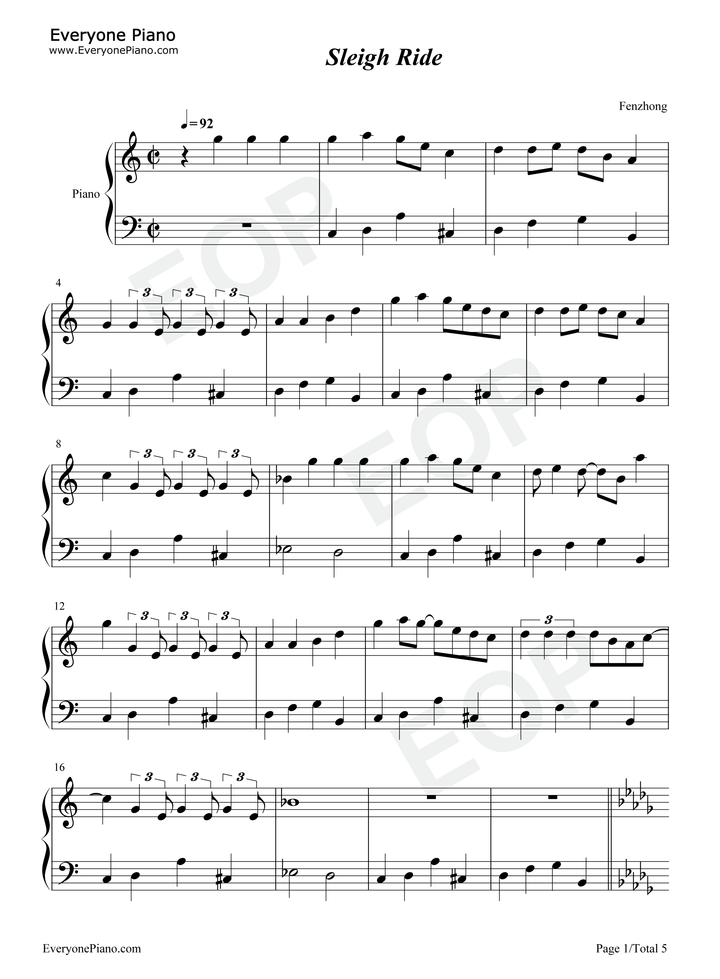 Sleigh_Ride钢琴谱_The_Ronettes
