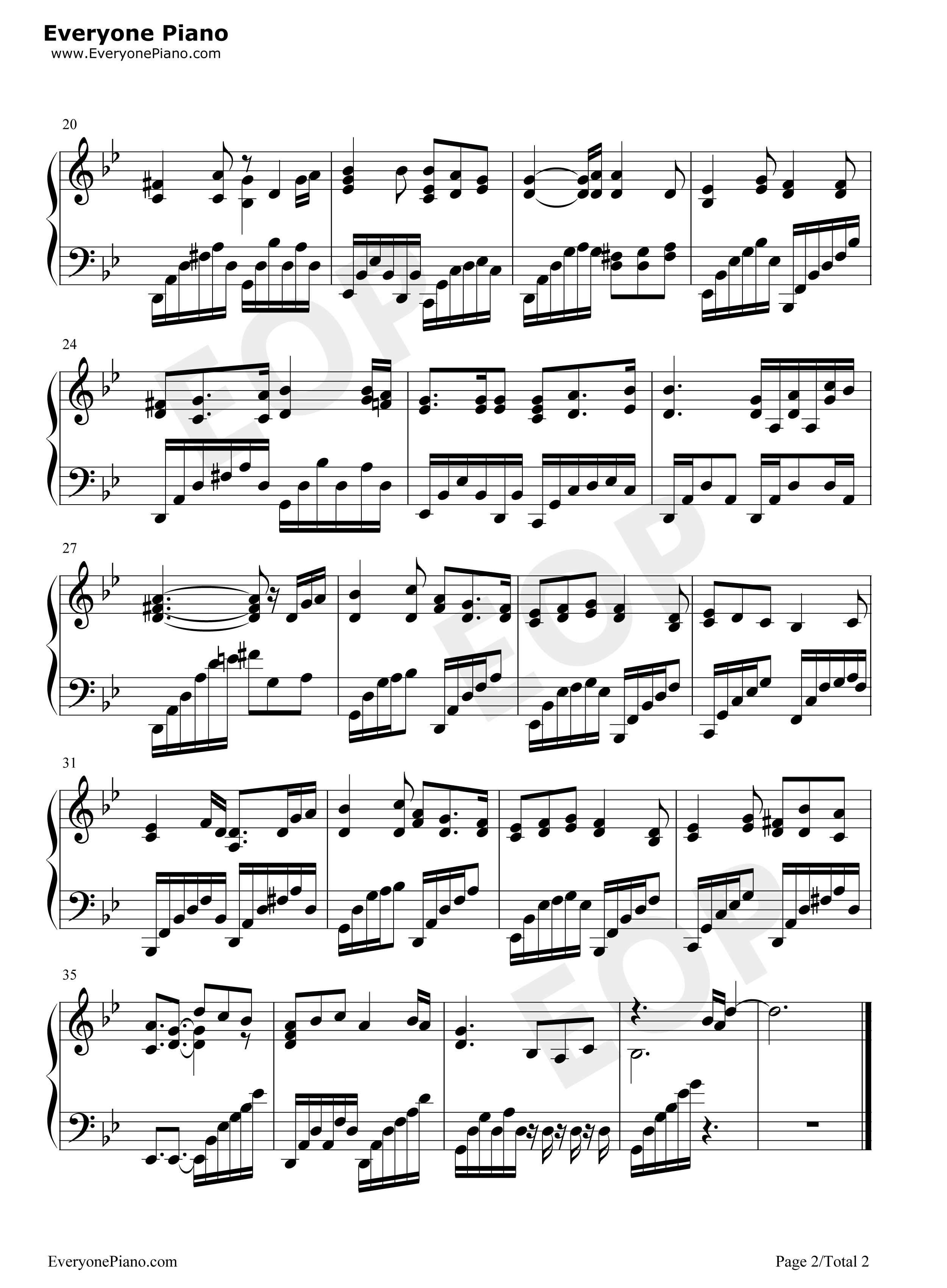 璀璨天空中的寂静（輝く空の静寂には）钢琴谱_Kalafina