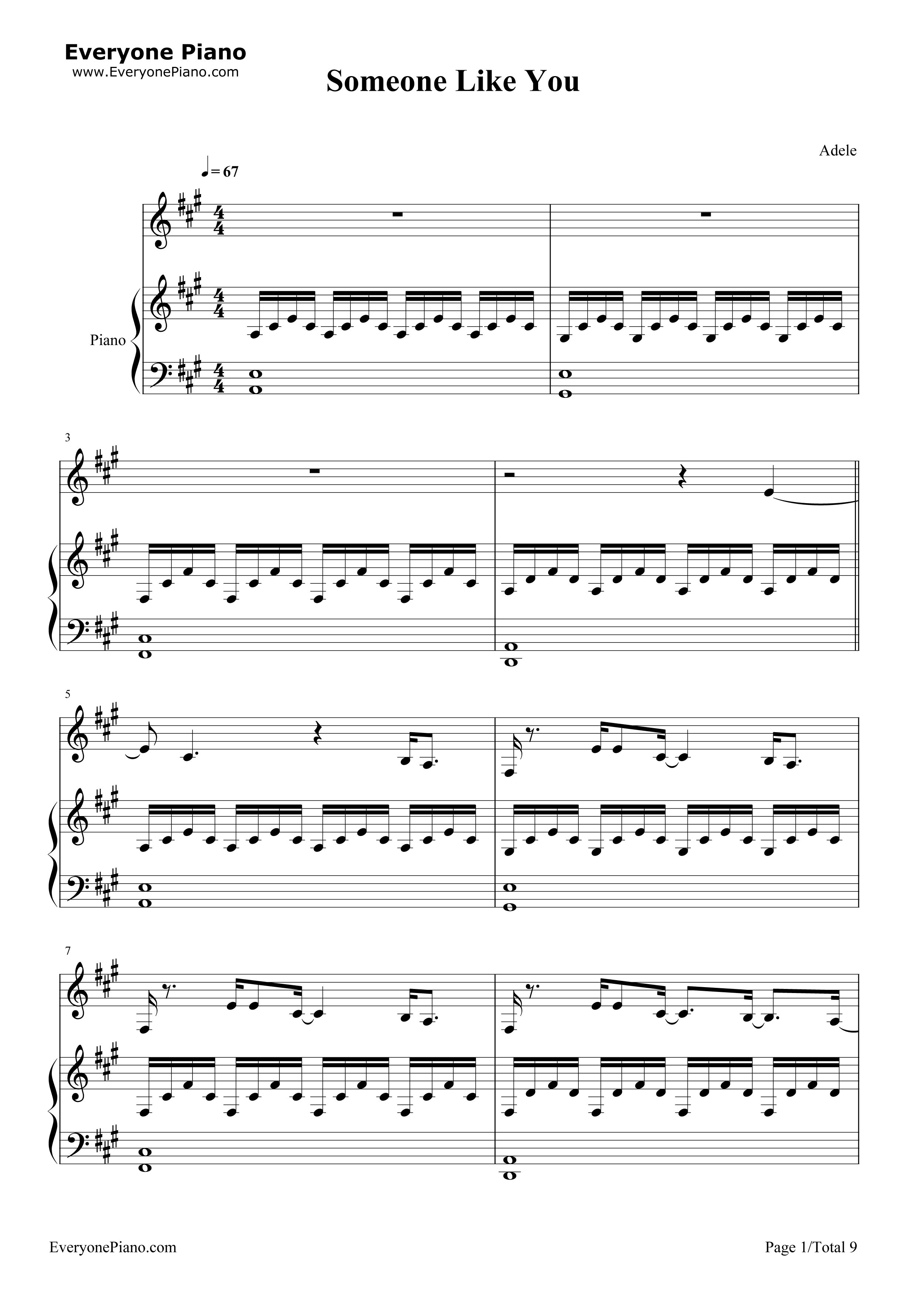 Someone_Like_You原版钢琴谱_Adele