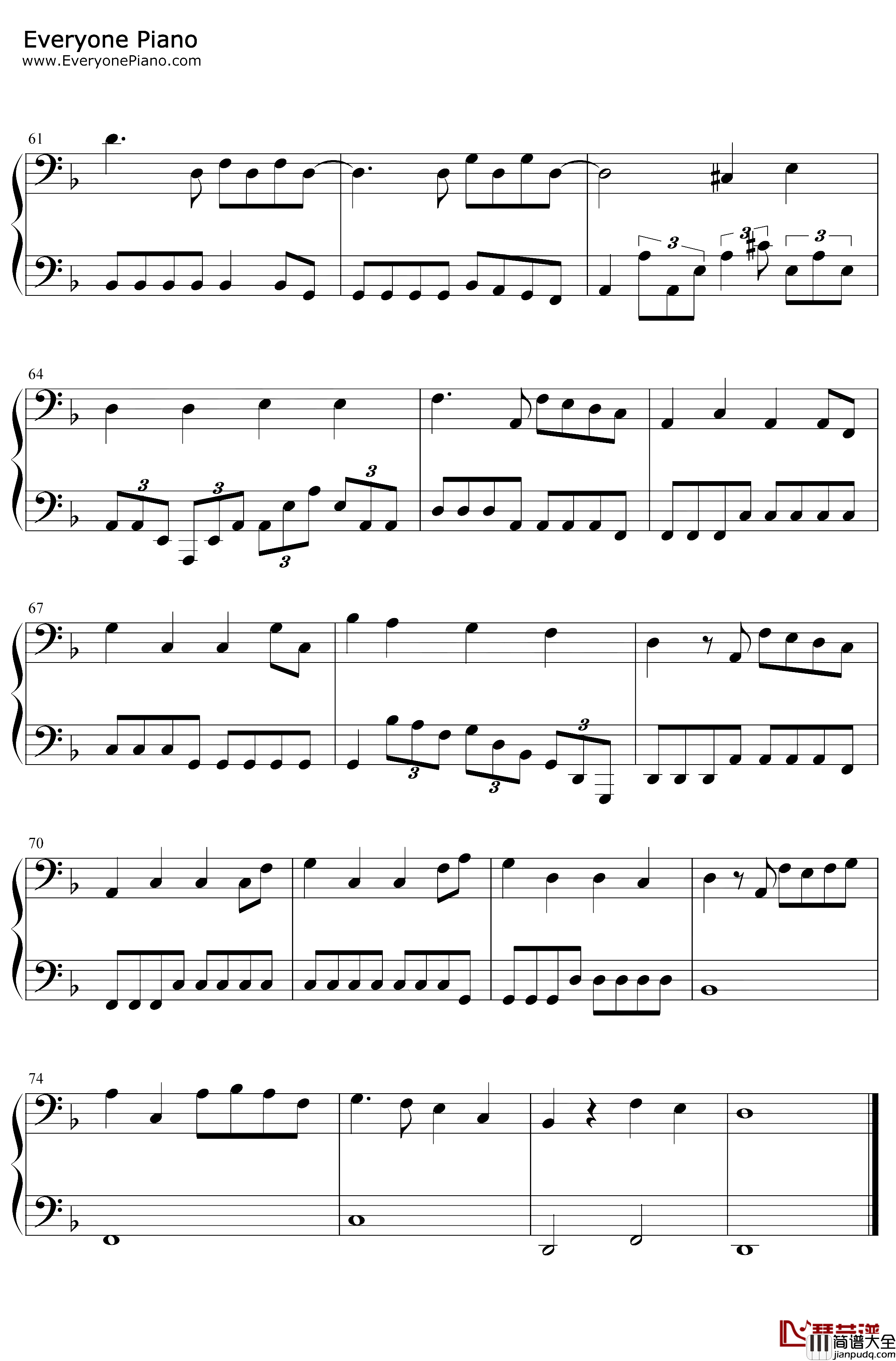 Victory钢琴谱_Two_Steps_From_Hell_超级简单版
