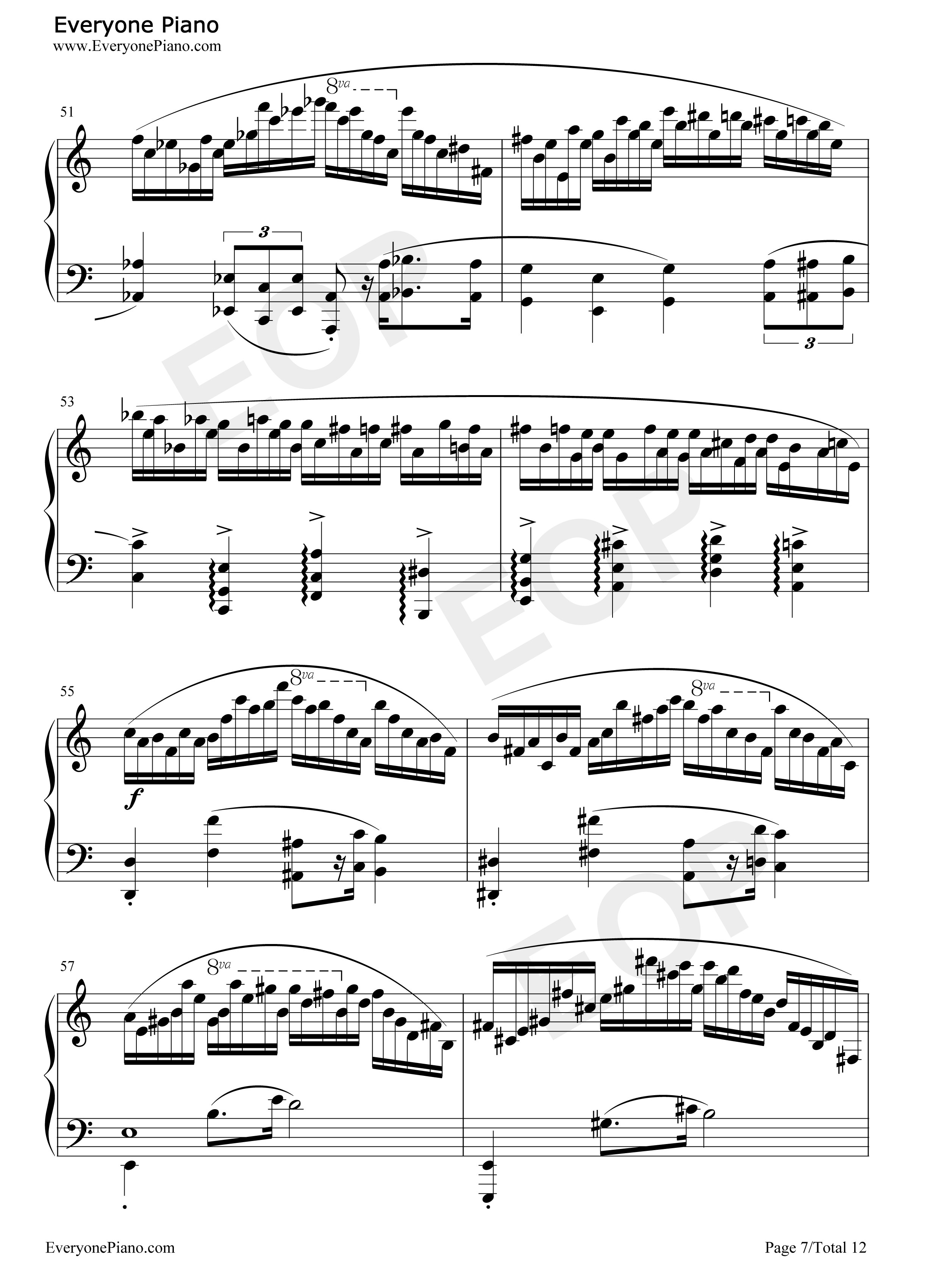 肖邦练习曲第23首钢琴谱_肖邦