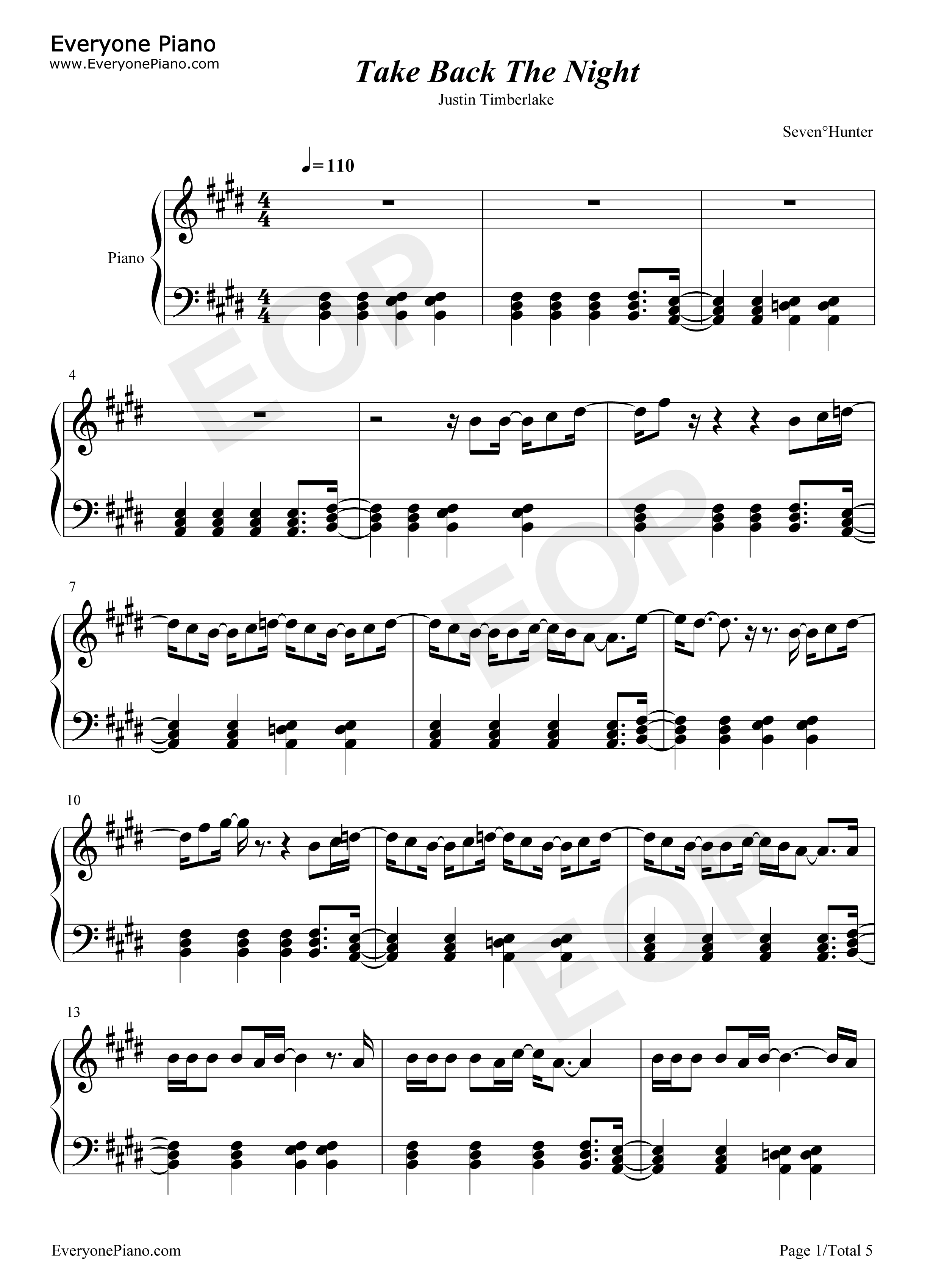 Take_Back_The_Night钢琴谱_Justin_Timberlake