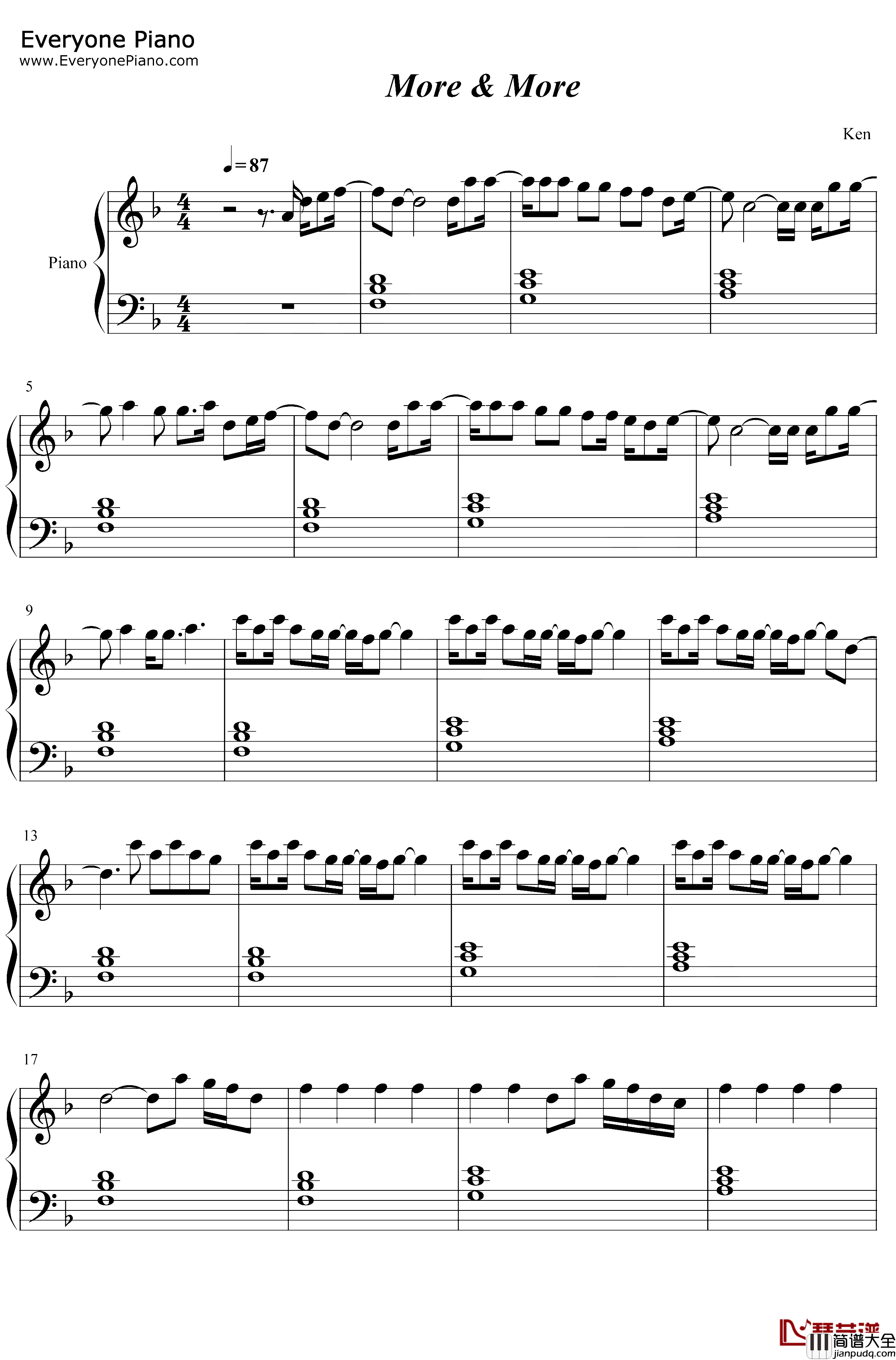 Moreand_More钢琴谱_TWICE_最新回归曲