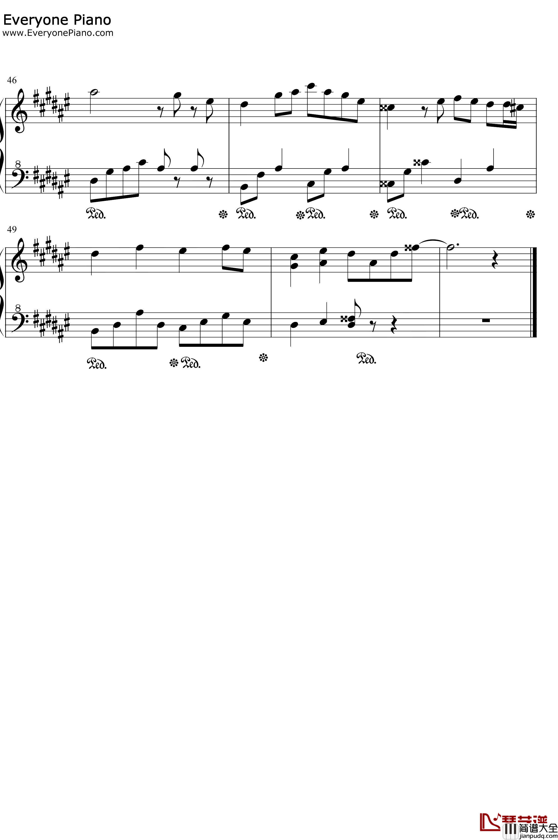 Dream_Meets钢琴谱_s_zero_pie_灵梦录_起夜曲