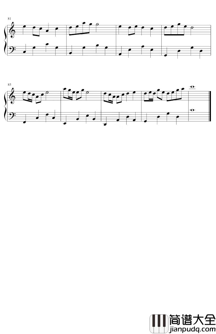 桃花笑钢琴谱_西门振_C调_电视剧_小女花不弃_片头曲