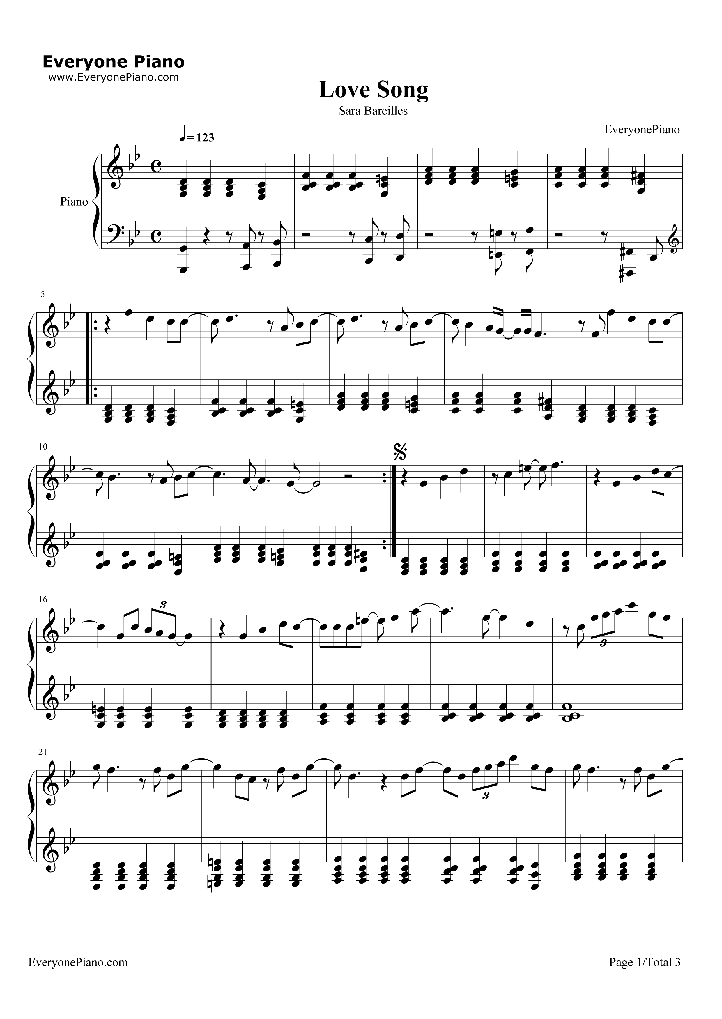 Love_Song钢琴谱_Sara_Bareilles