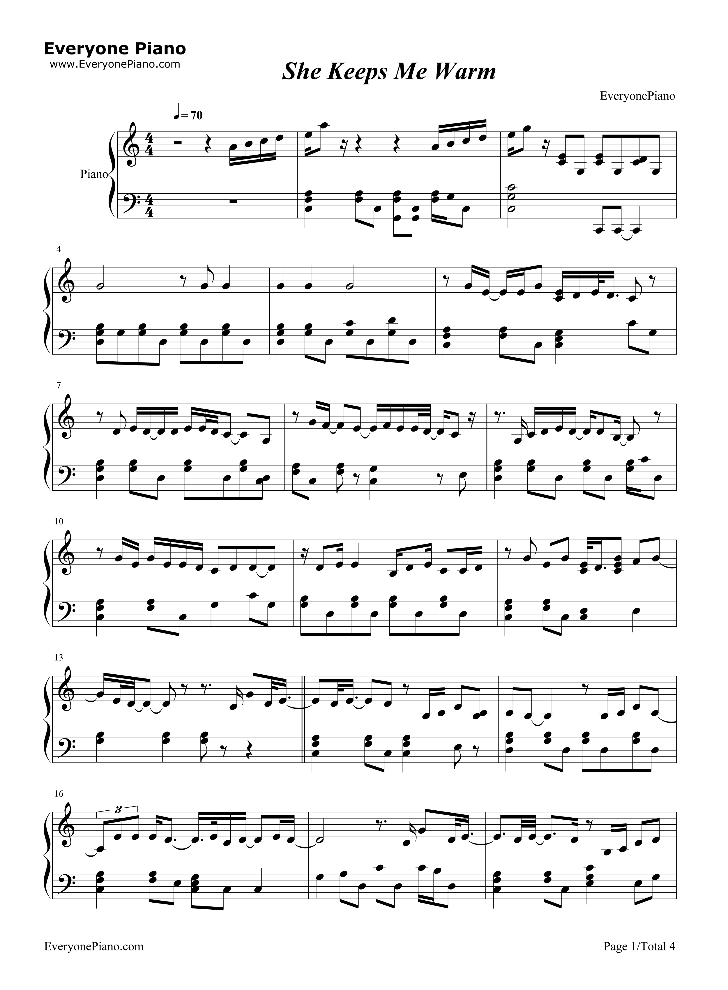 She_Keeps_Me_Warm钢琴谱_Mary_Lambert