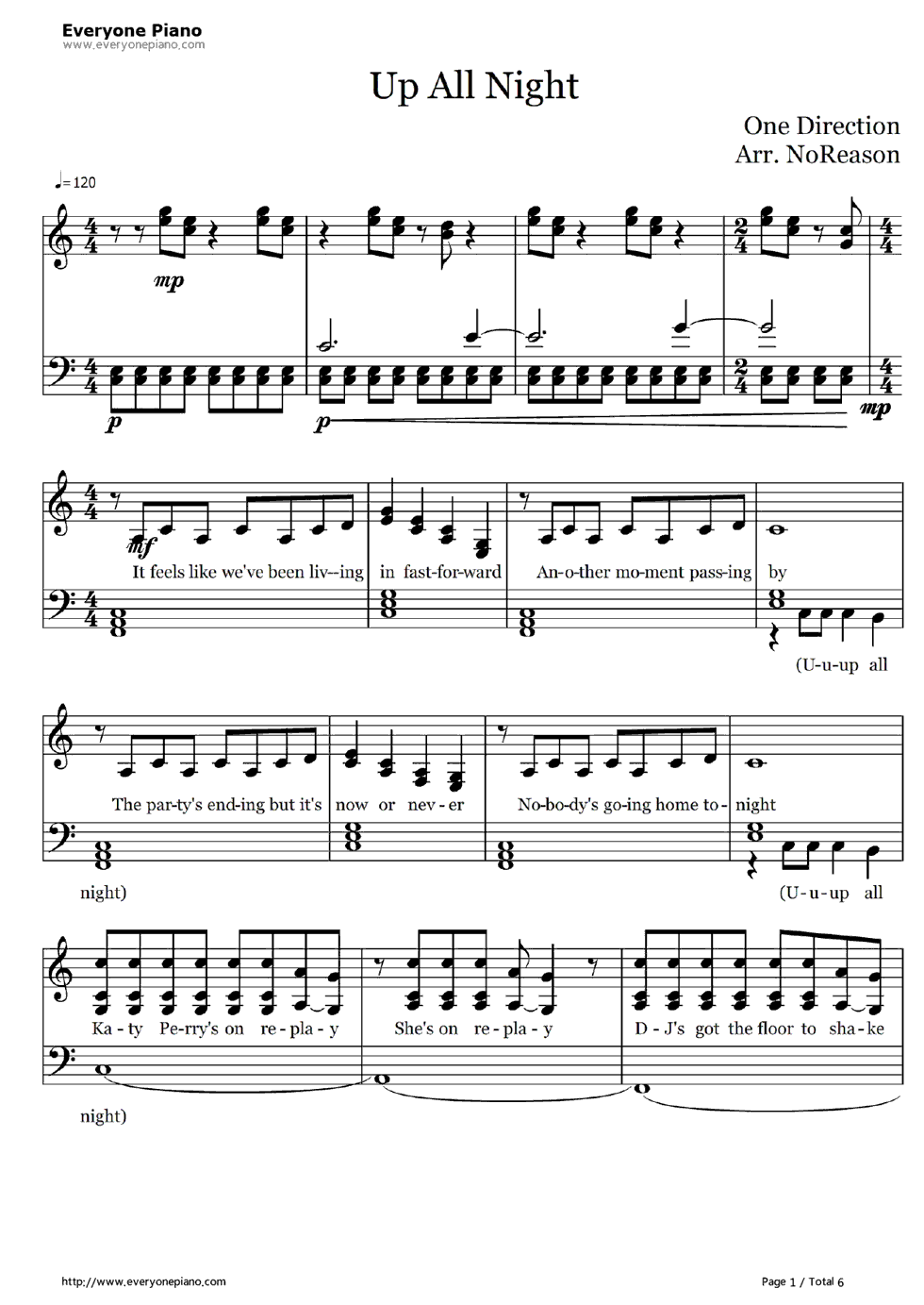 Up_All_Night钢琴谱_One_Direction