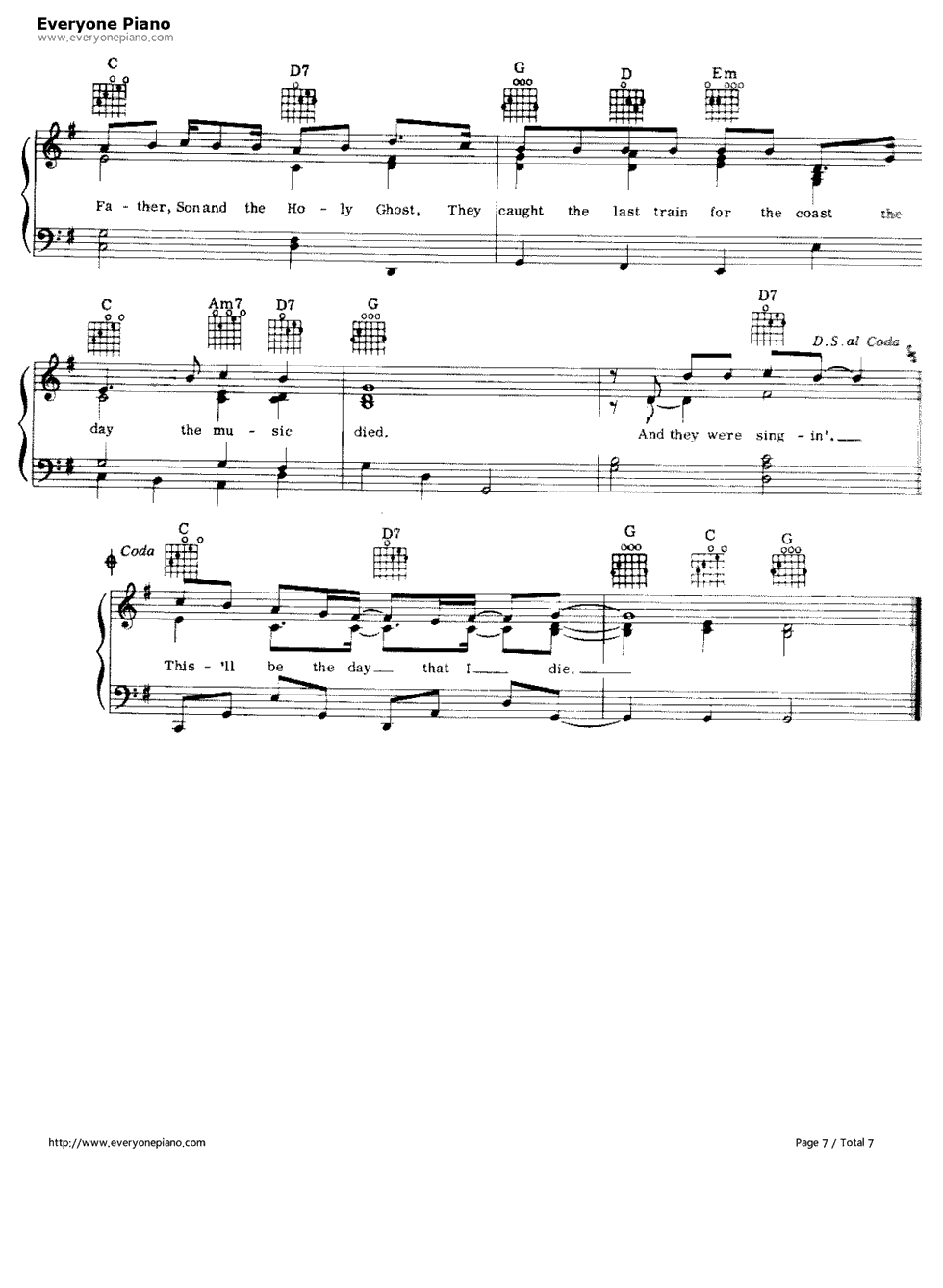 American_Pie钢琴谱_Don_McLean