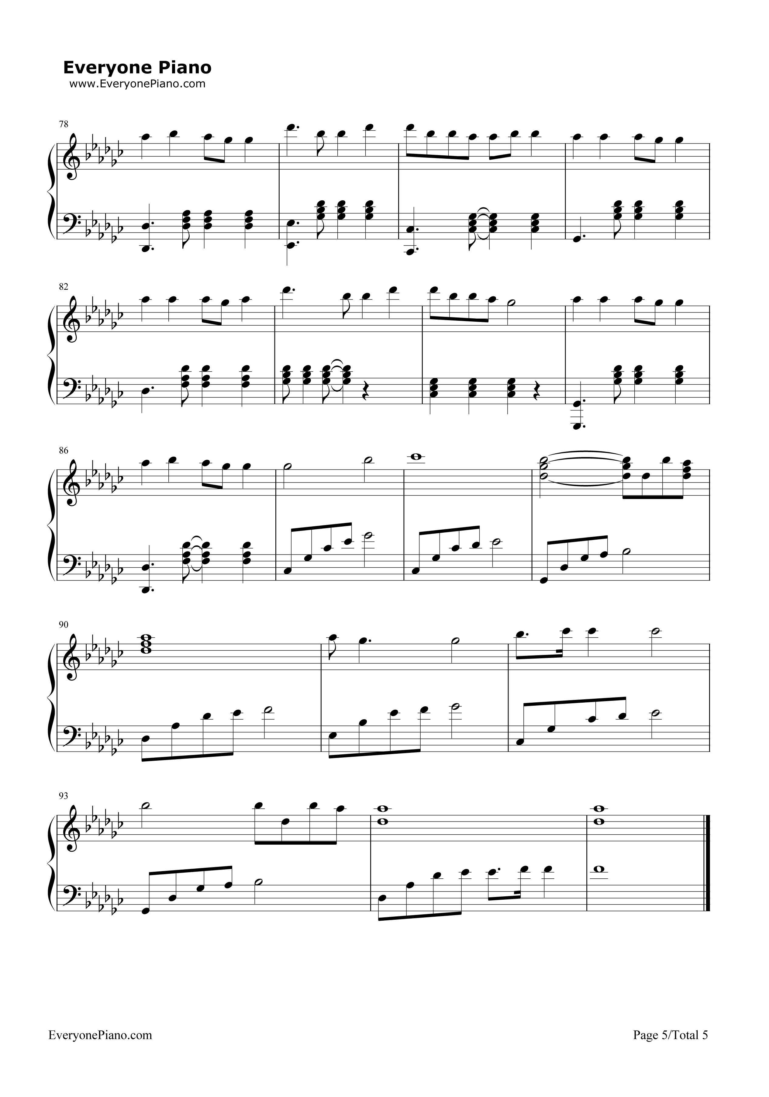Fly钢琴谱_Avril_Lavigne