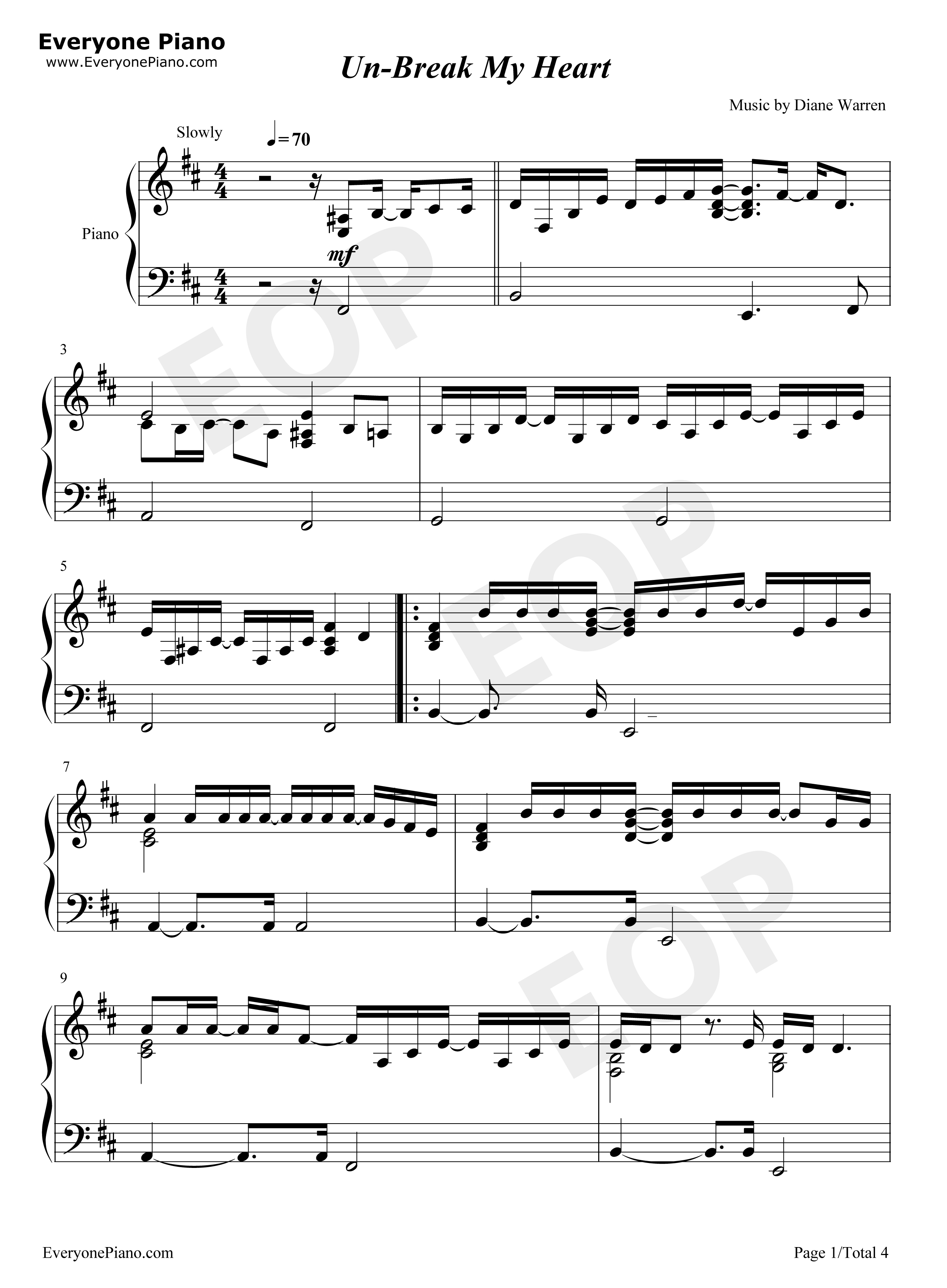 Un钢琴谱_Toni_Braxton