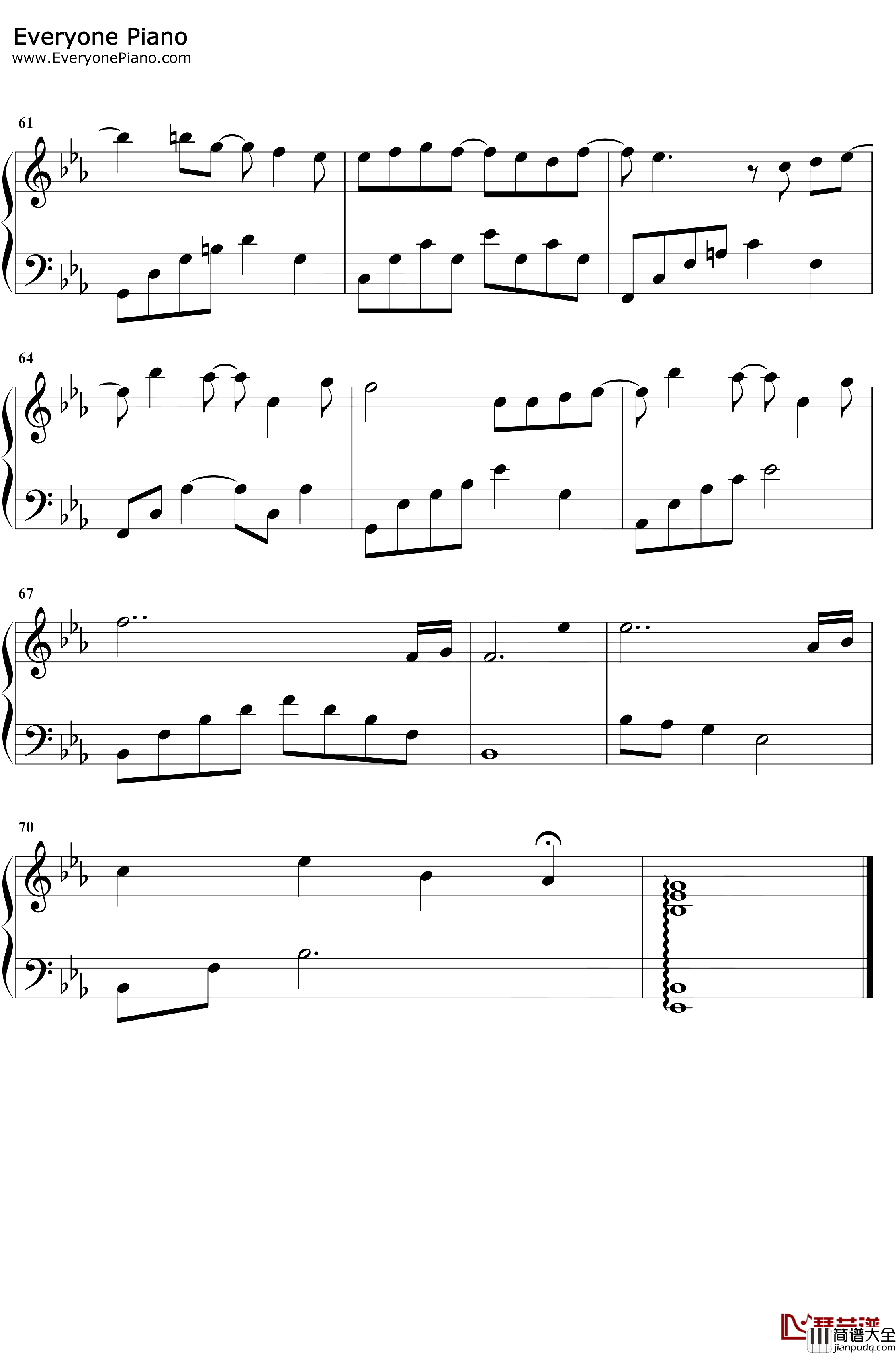 风的来信钢琴谱_金玟岐_下一站是幸福片头曲
