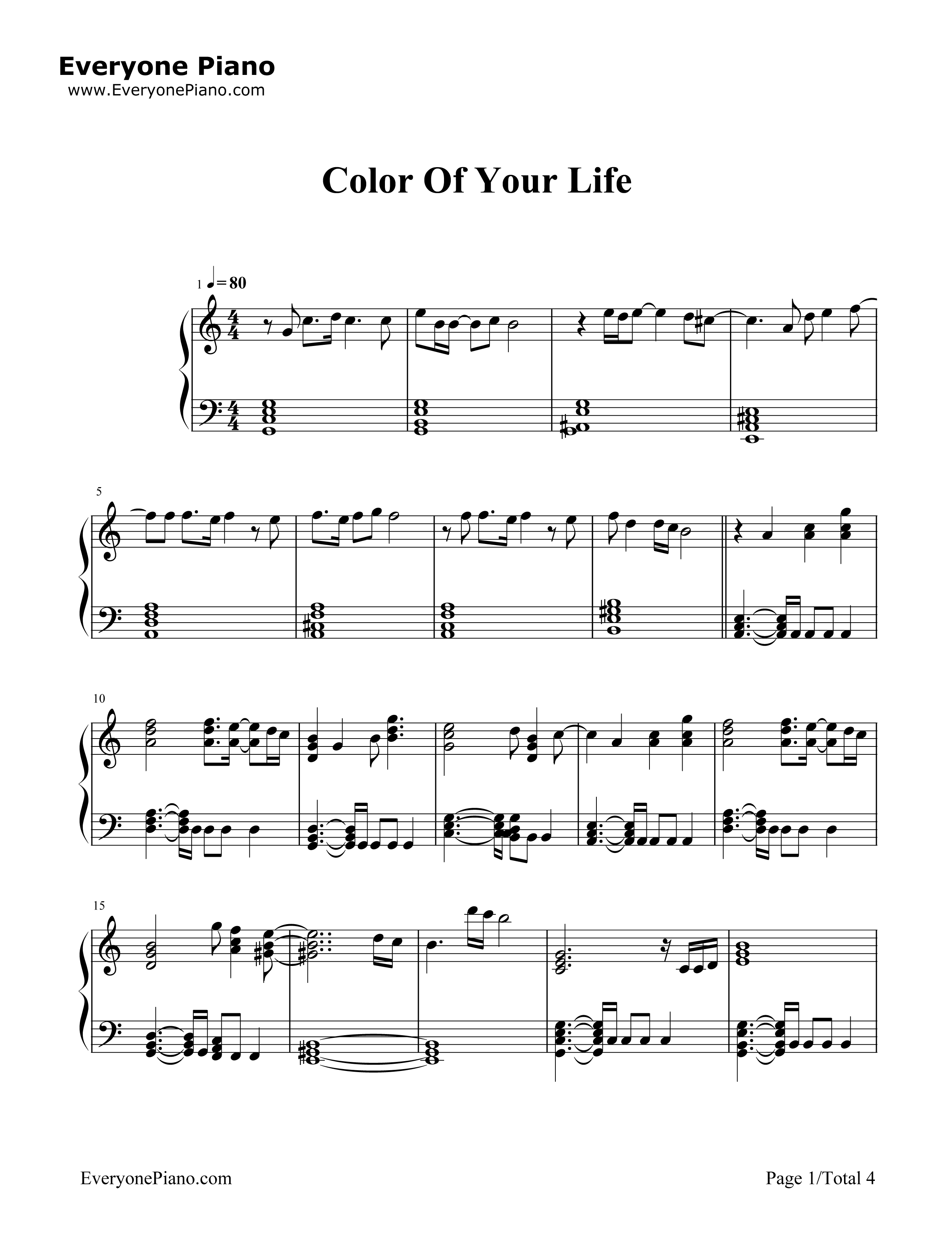 Color_Of_Your_Life钢琴谱_Michal_Szpak