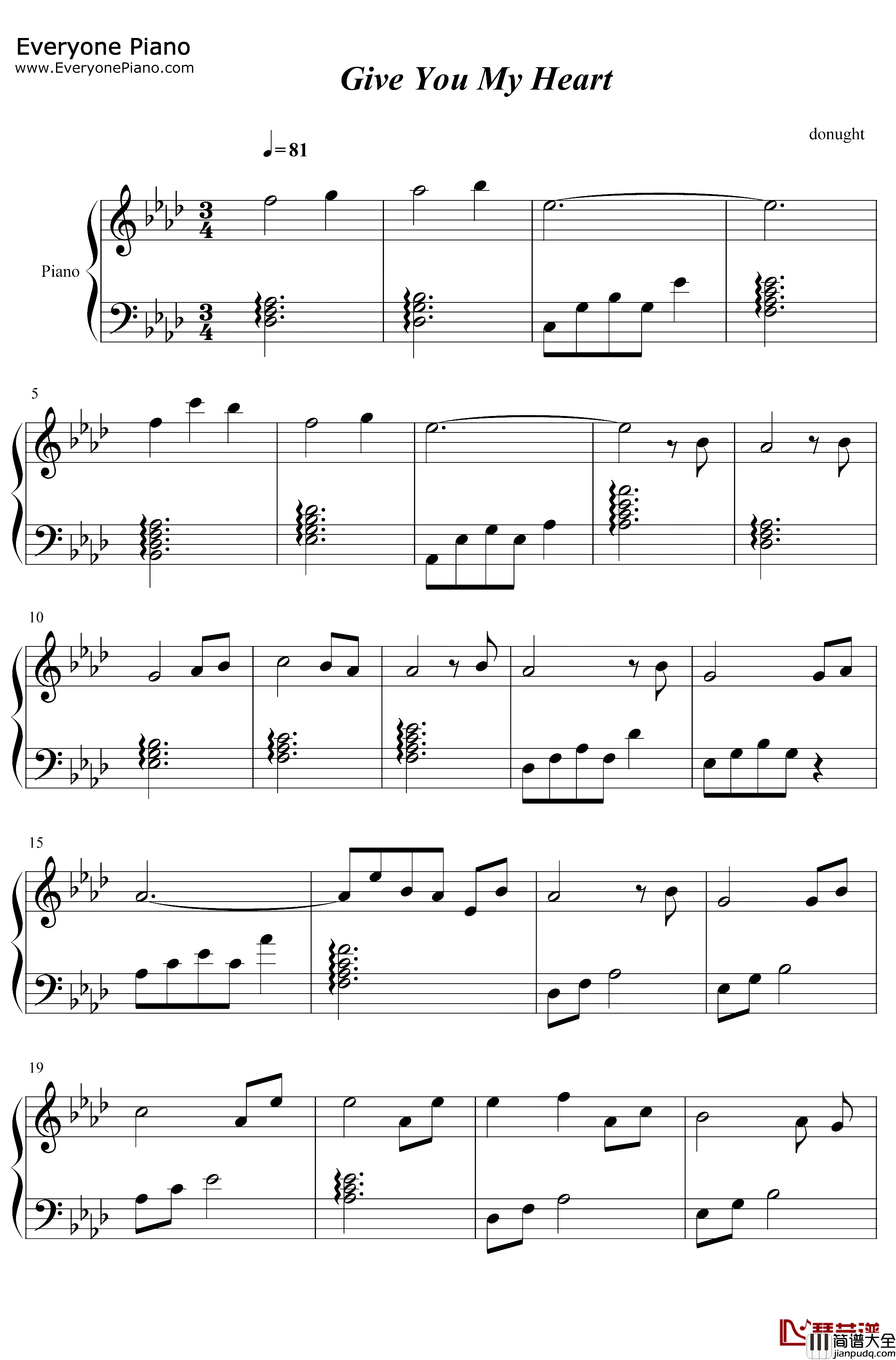 Give_You_My_Heart钢琴谱_IU_爱的迫降OST